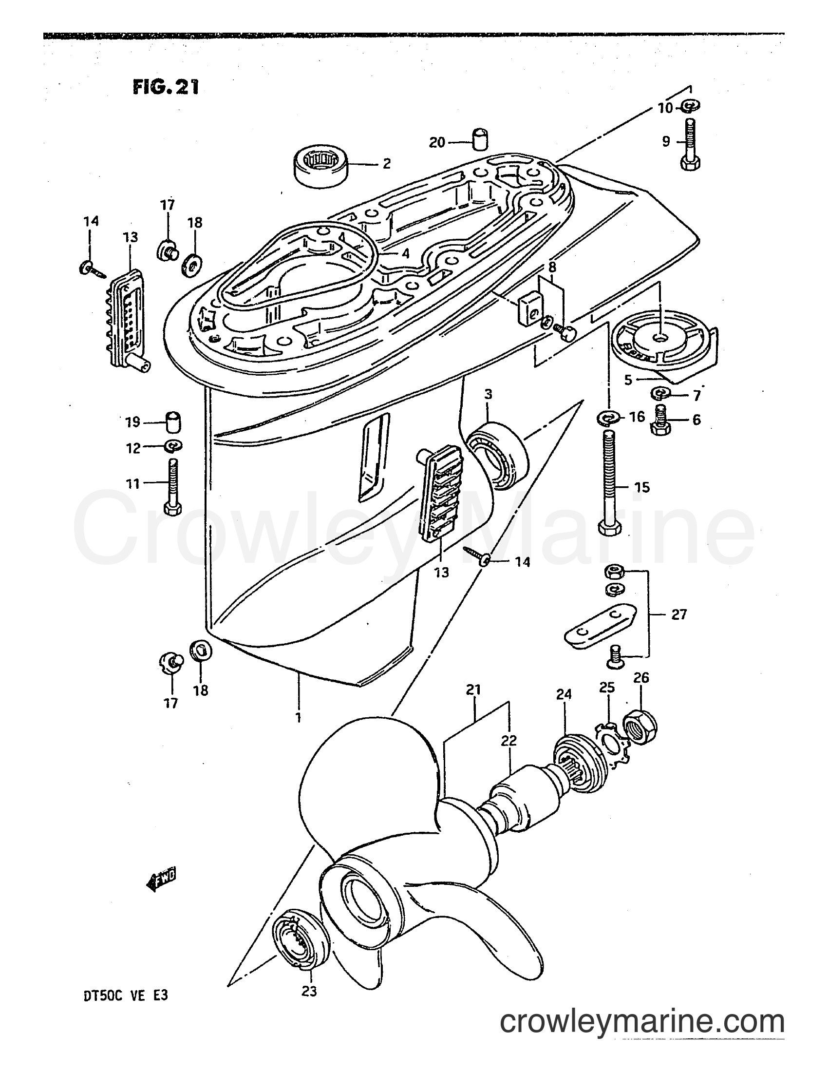 Suzuki Marine DT50 - GEAR CASE