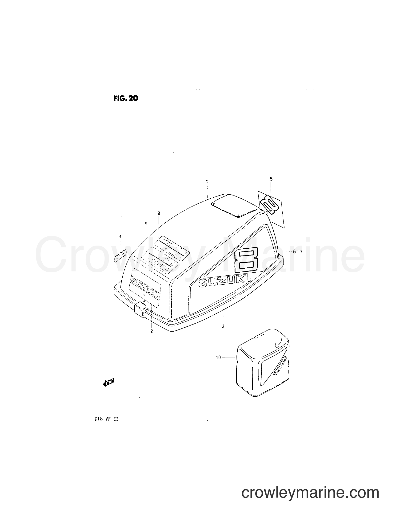 Suzuki Marine DT8 - ENGINE COVER