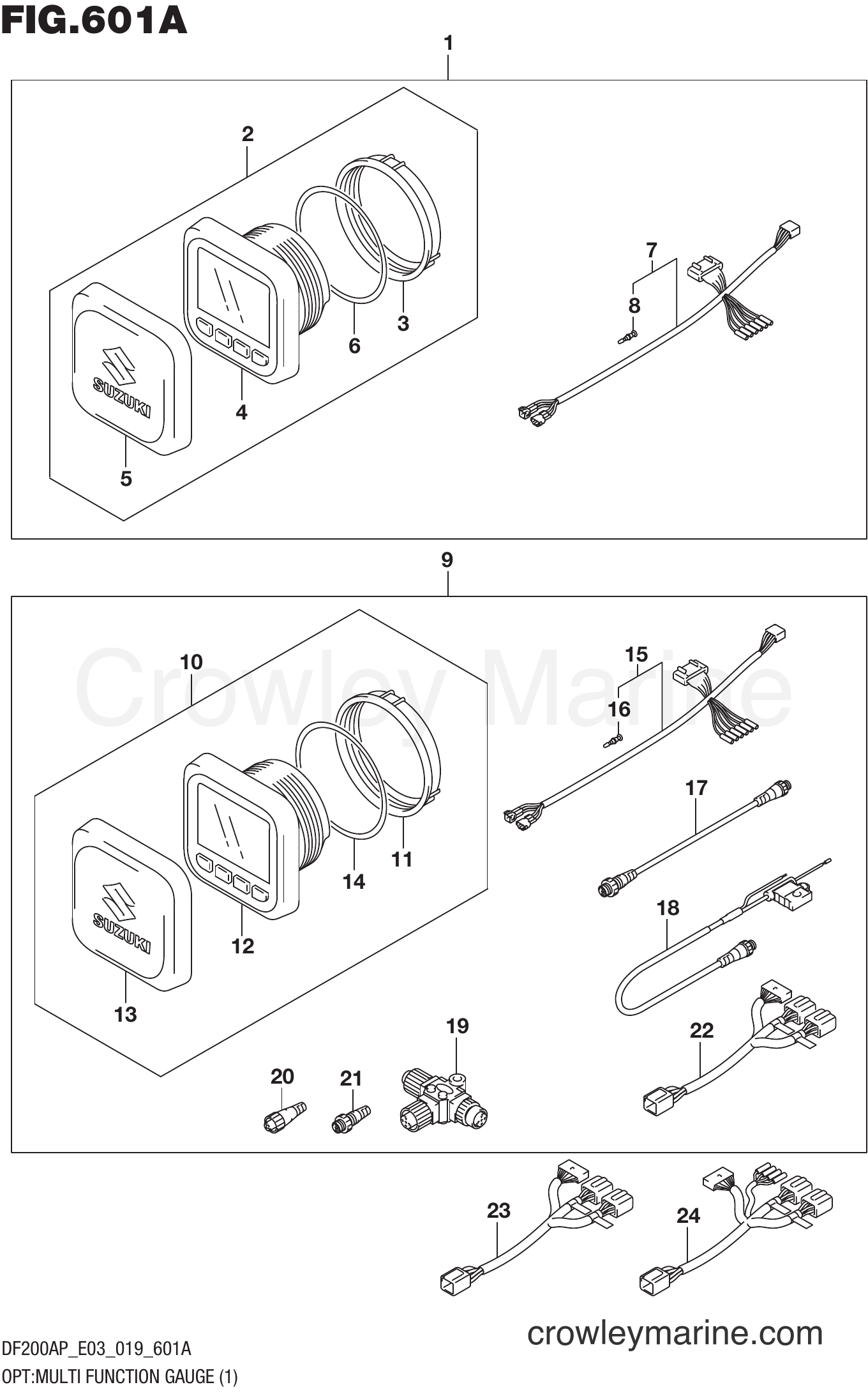 Suzuki Marine DF200AP 910001~ - OPT:MULTI FUNCTION GAUGE (1)