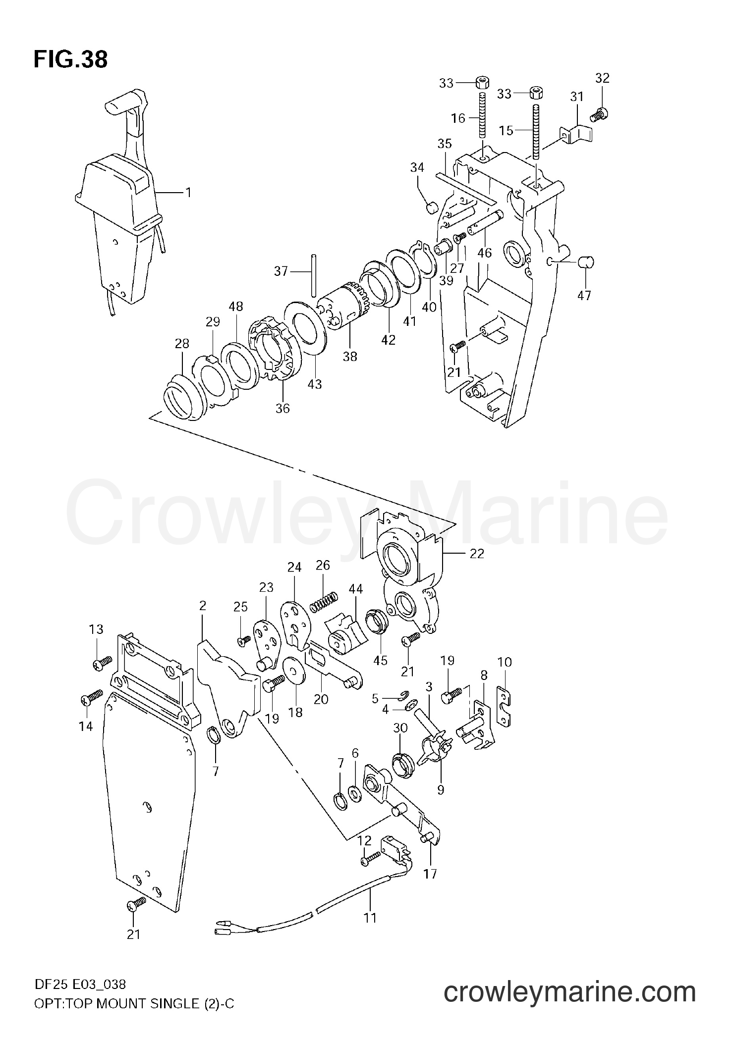 Suzuki Marine DF25 - OPT:TOP MOUNT SINGLE (2)