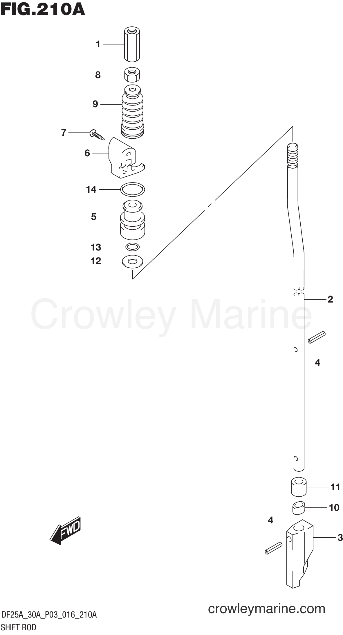 Suzuki Marine DF30A 610001~ - SHIFT ROD