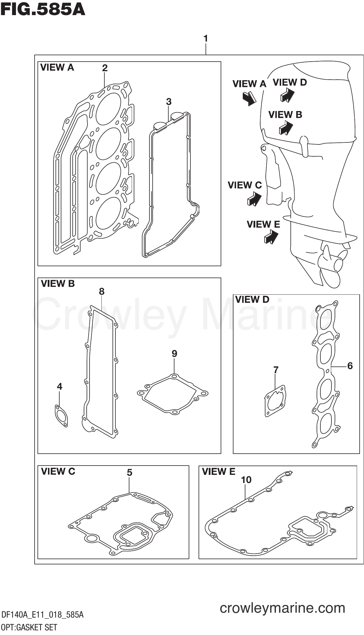 Suzuki Marine DF100AT 810001~ - OPT:GASKET SET