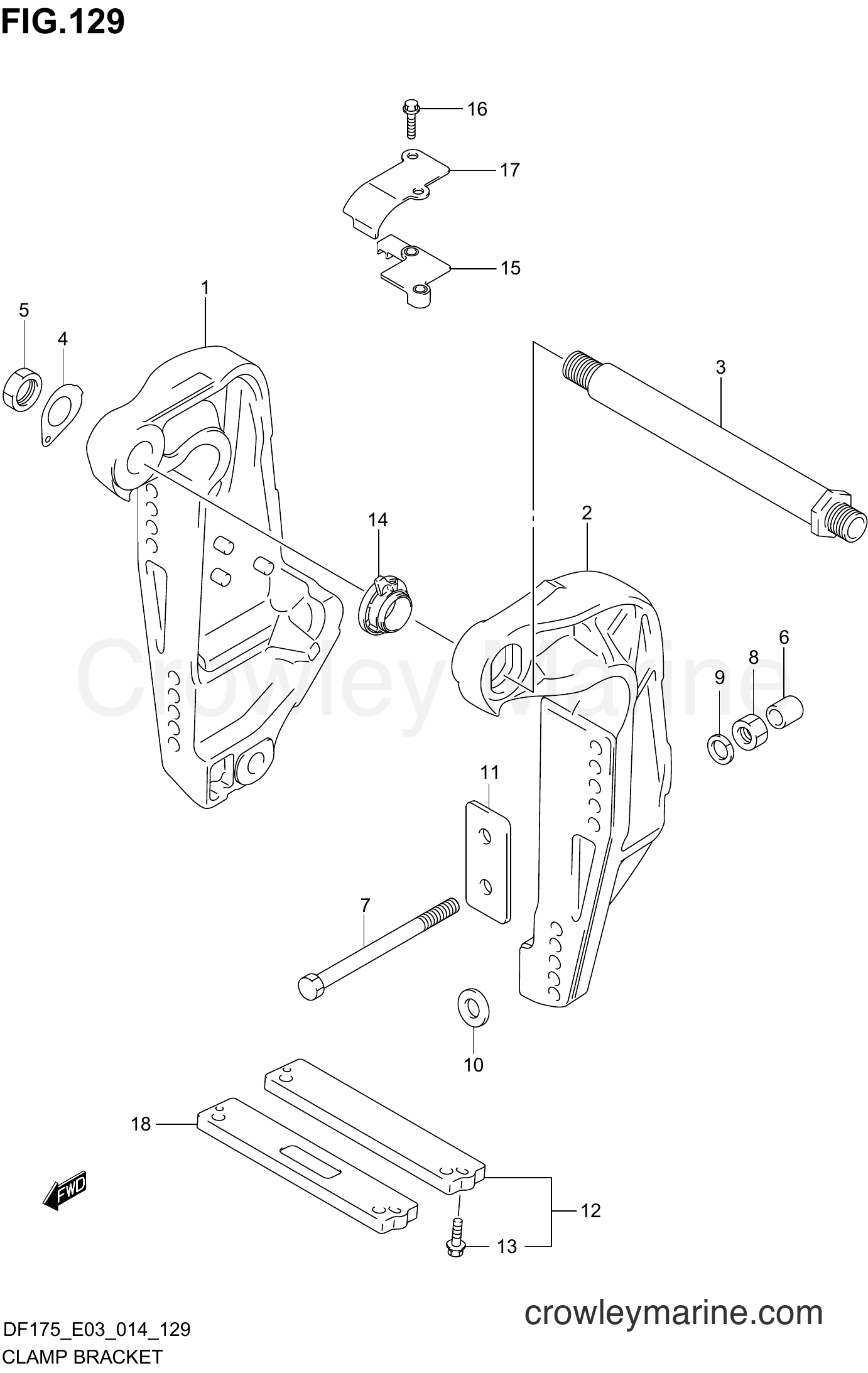 Suzuki Marine DF175 41001~ - CLAMP BRACKET (DF150T E03)