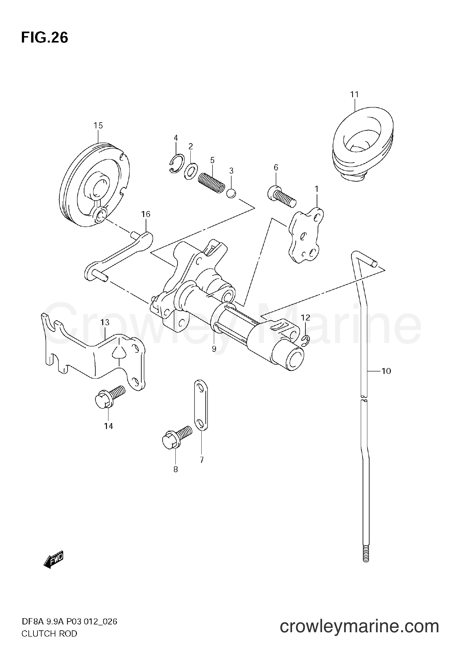 CLUTCH ROD (DF8A) Serial Range FourStroke Outboard 8 DF8A 00801F