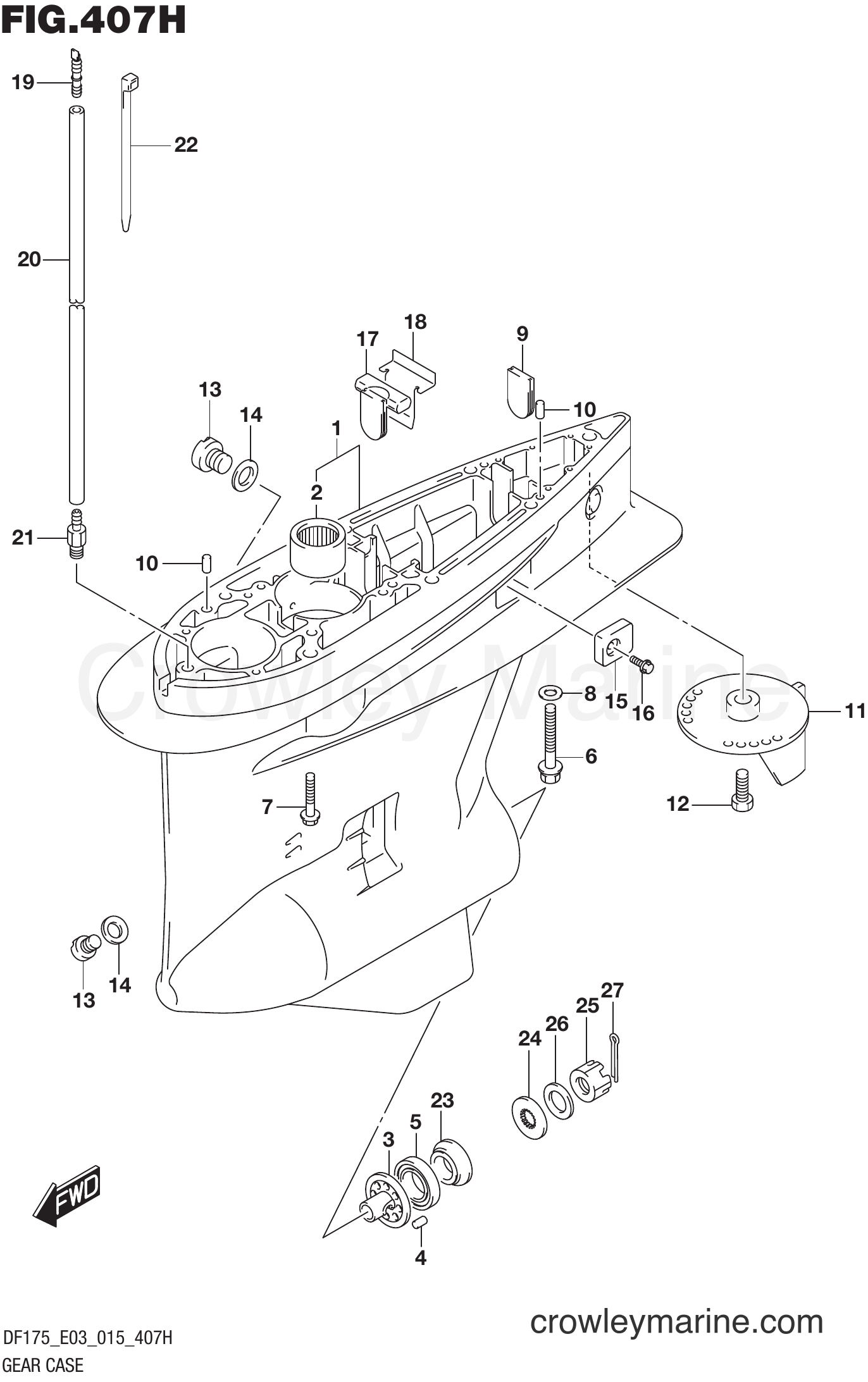 Suzuki Marine DF150 51001~ - GEAR CASE (DF175ZG E03)