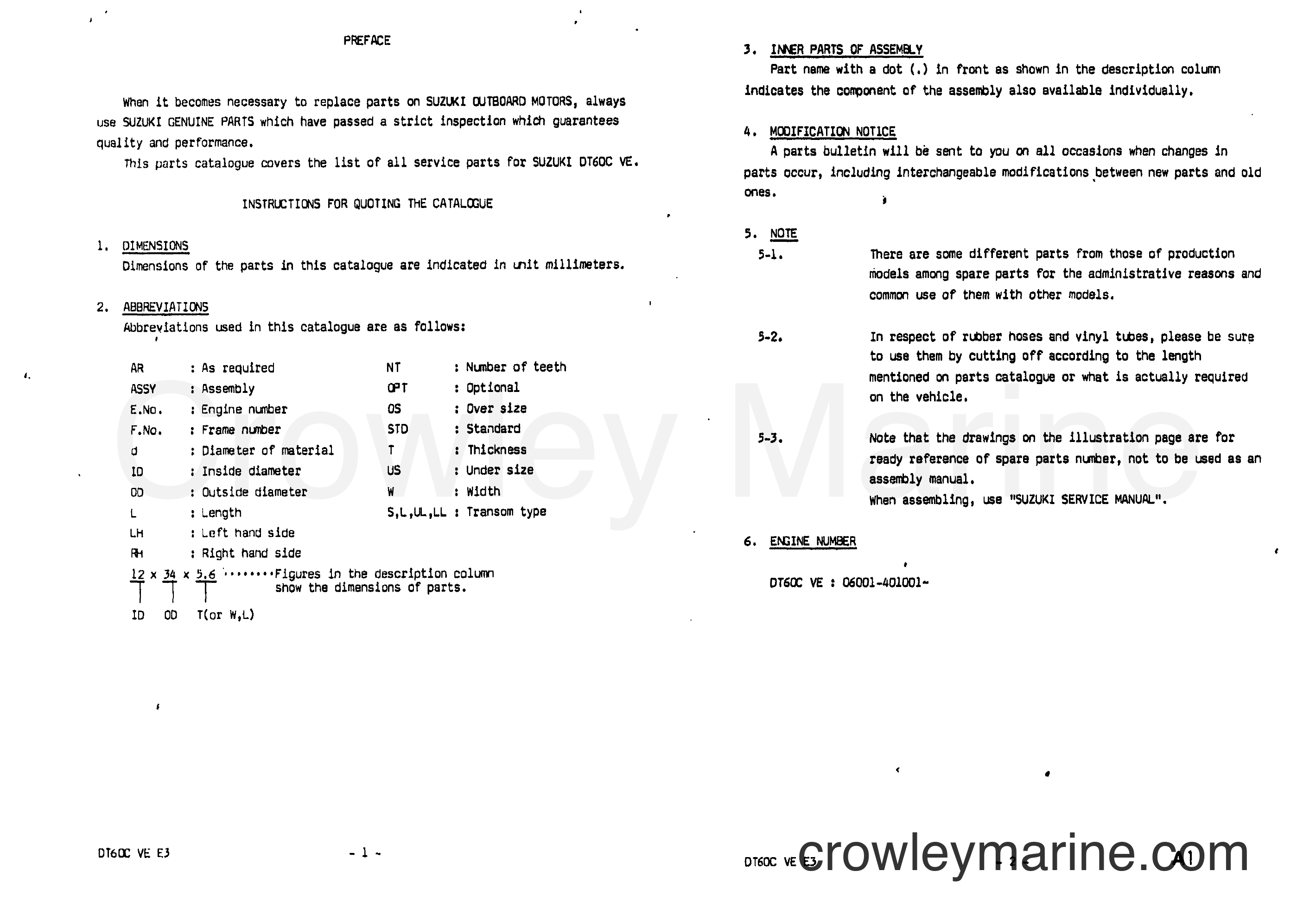 Suzuki Marine DT60 - PREFACE