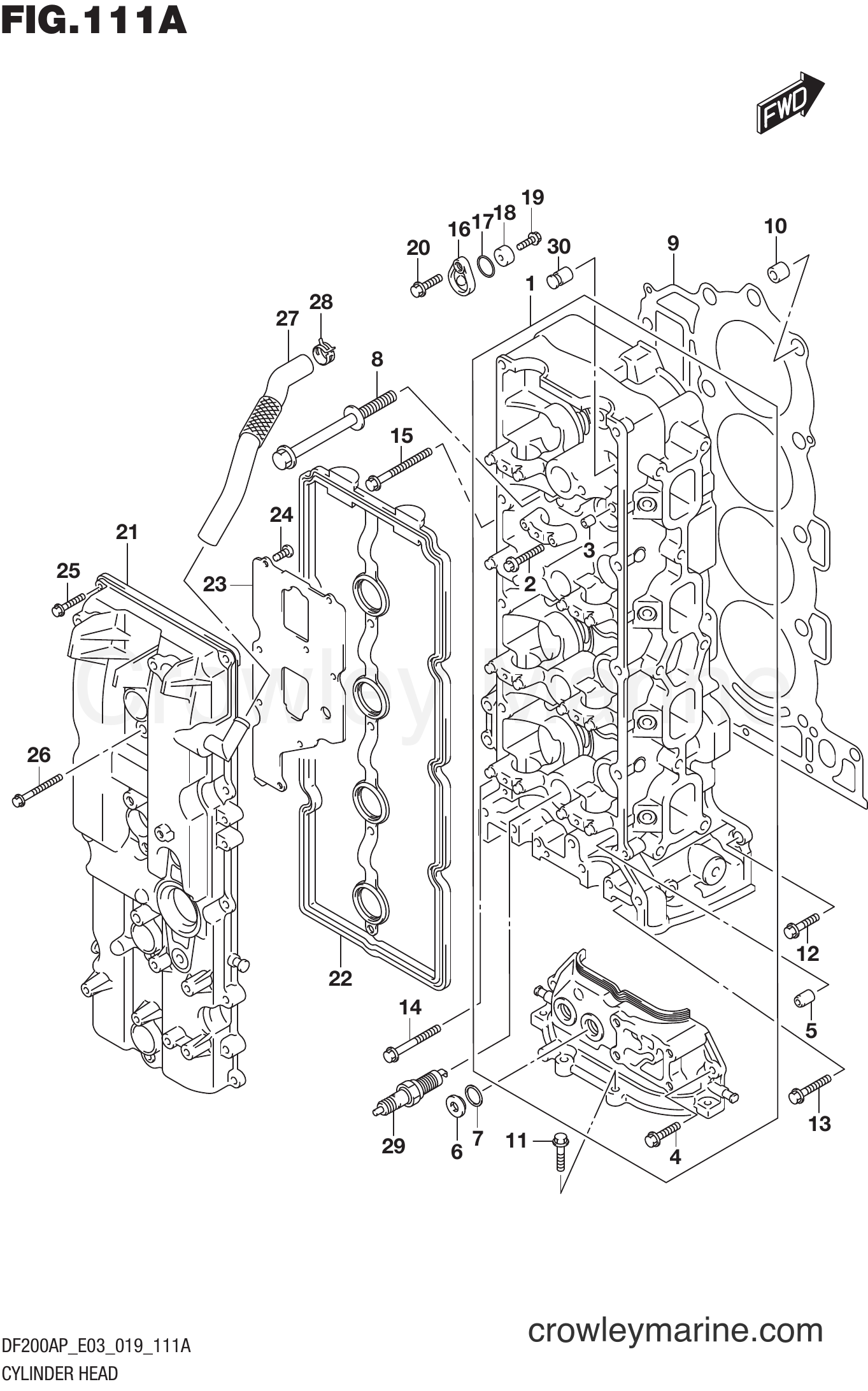 Suzuki Marine DF200AP 910001~ - CYLINDER HEAD