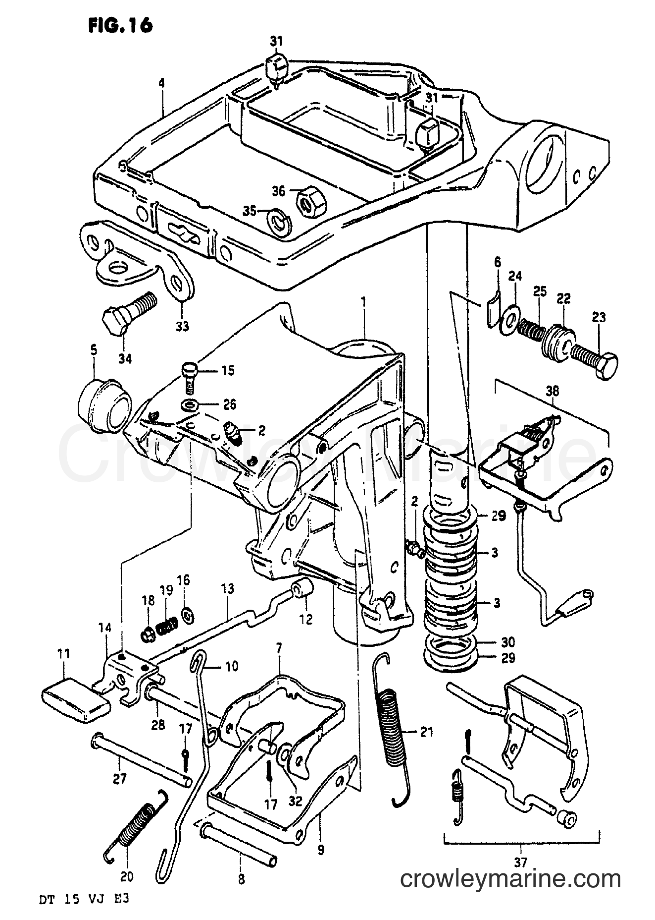 Suzuki Marine DT15 - SWIVEL BRACKET