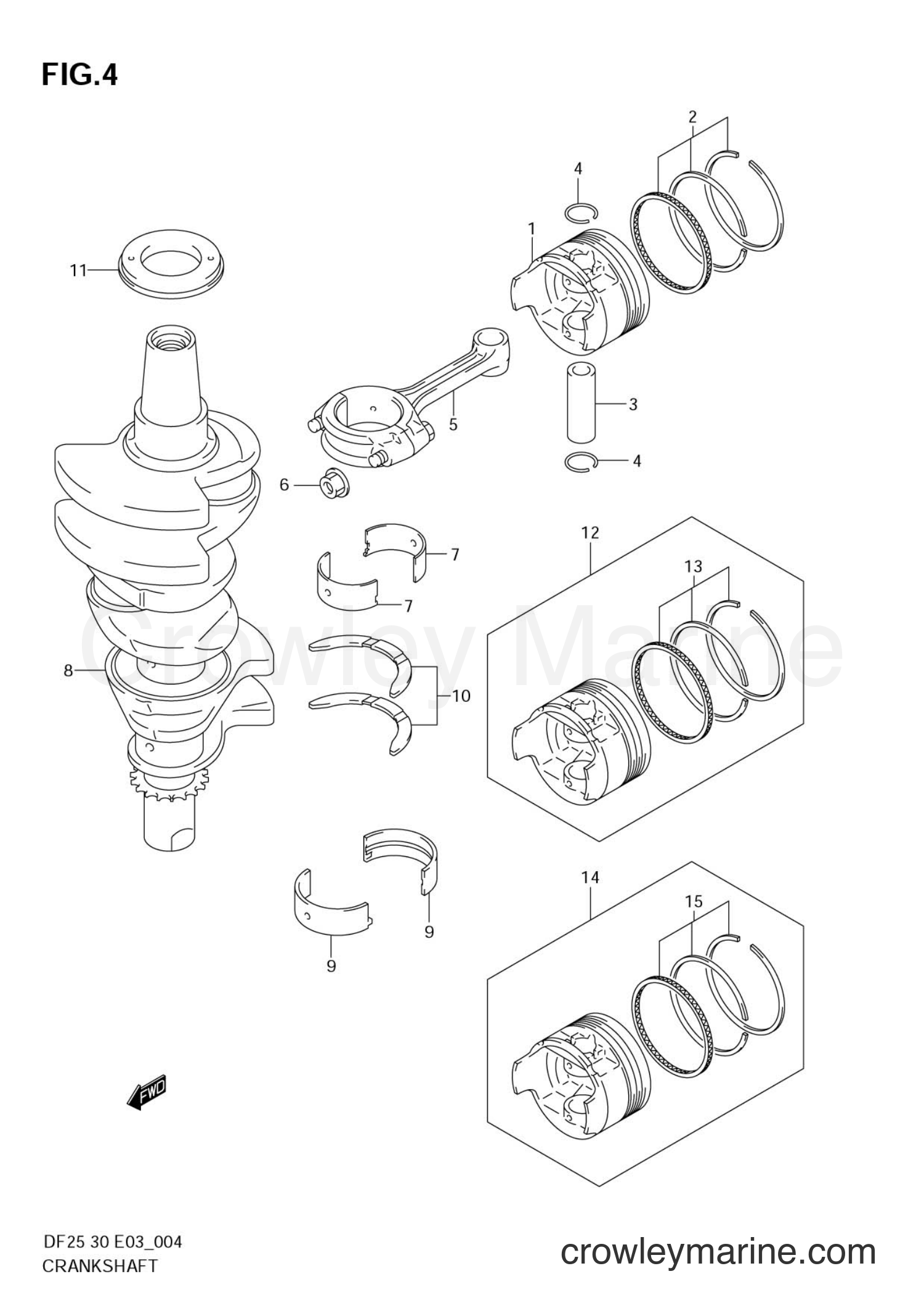 Suzuki Marine DF25 - CRANKSHAFT