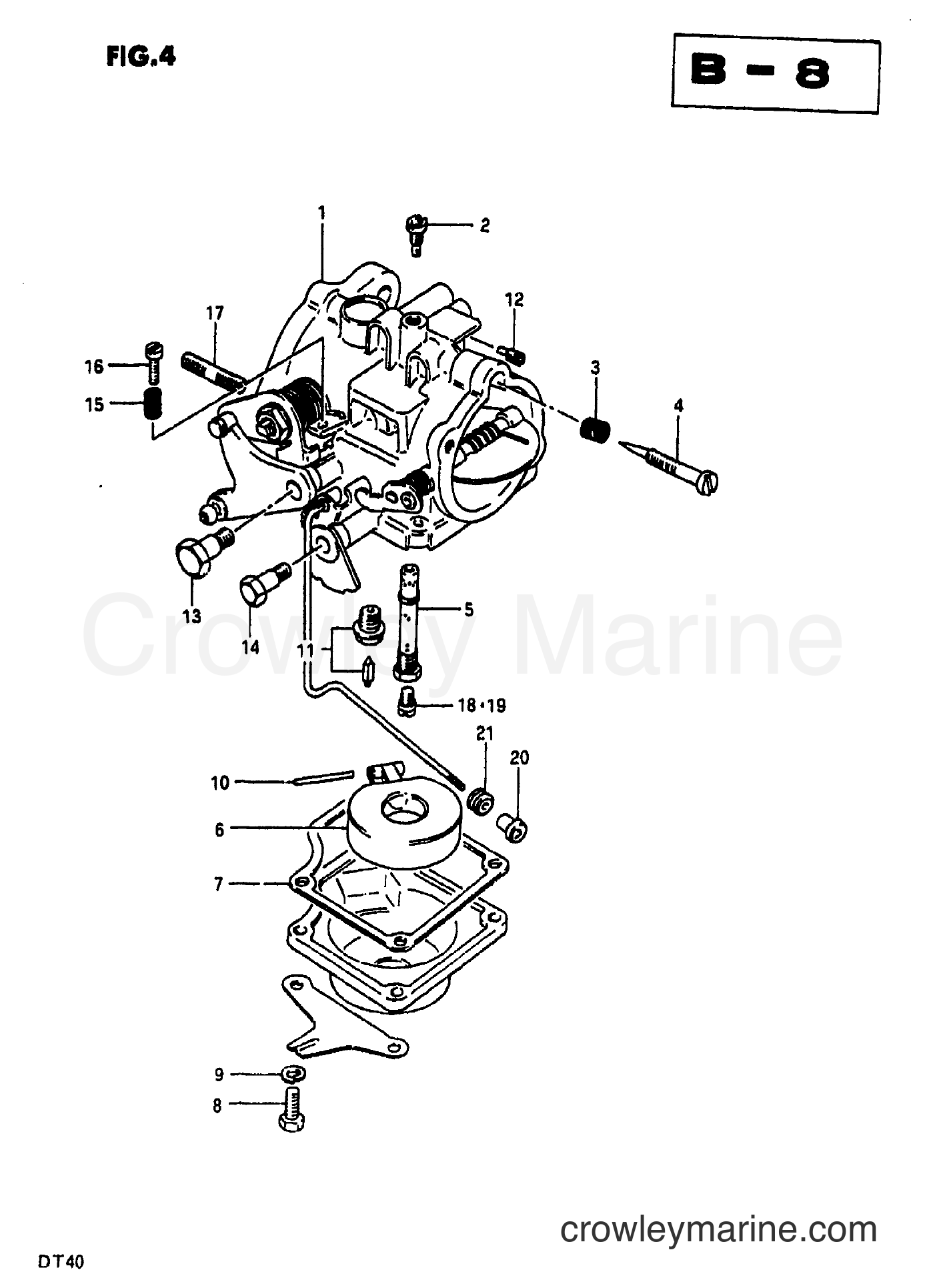 CARBURETOR 1980 TwoStroke Outboard 40 DT40 Crowley Marine