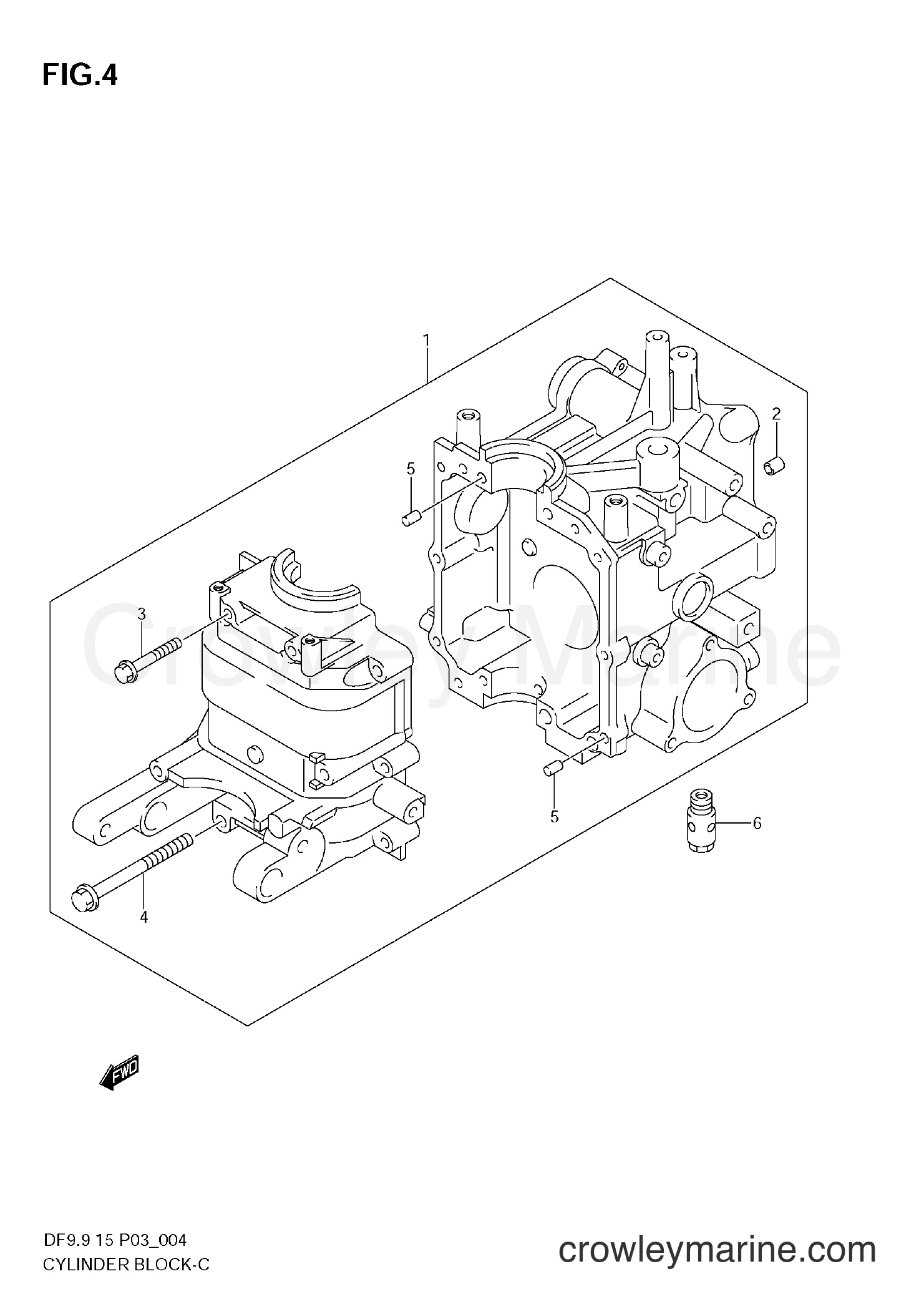 Suzuki Marine DF9.9 - CYLINDER BLOCK (MODEL:05~)