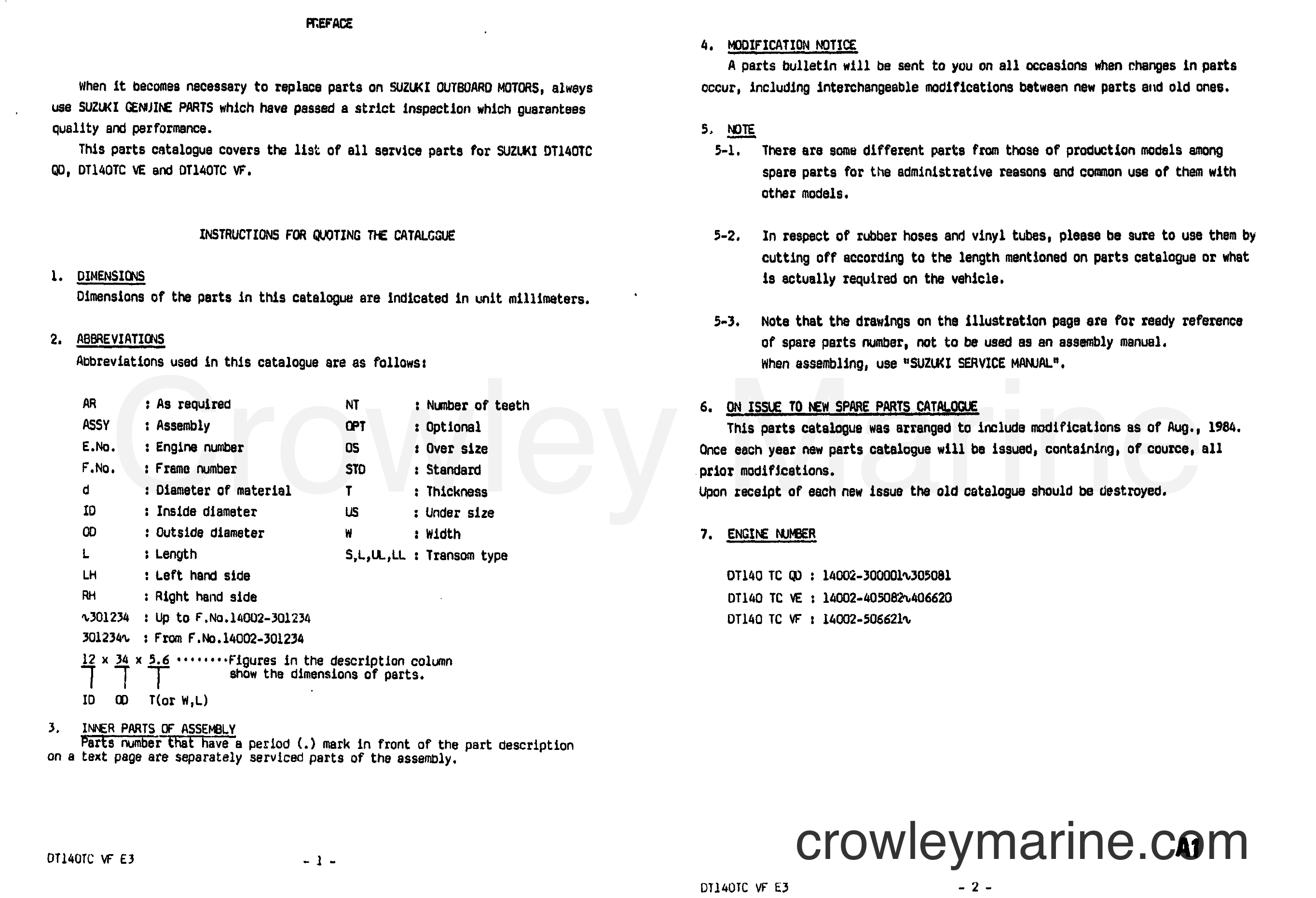 Suzuki Marine DT140 - PREFACE