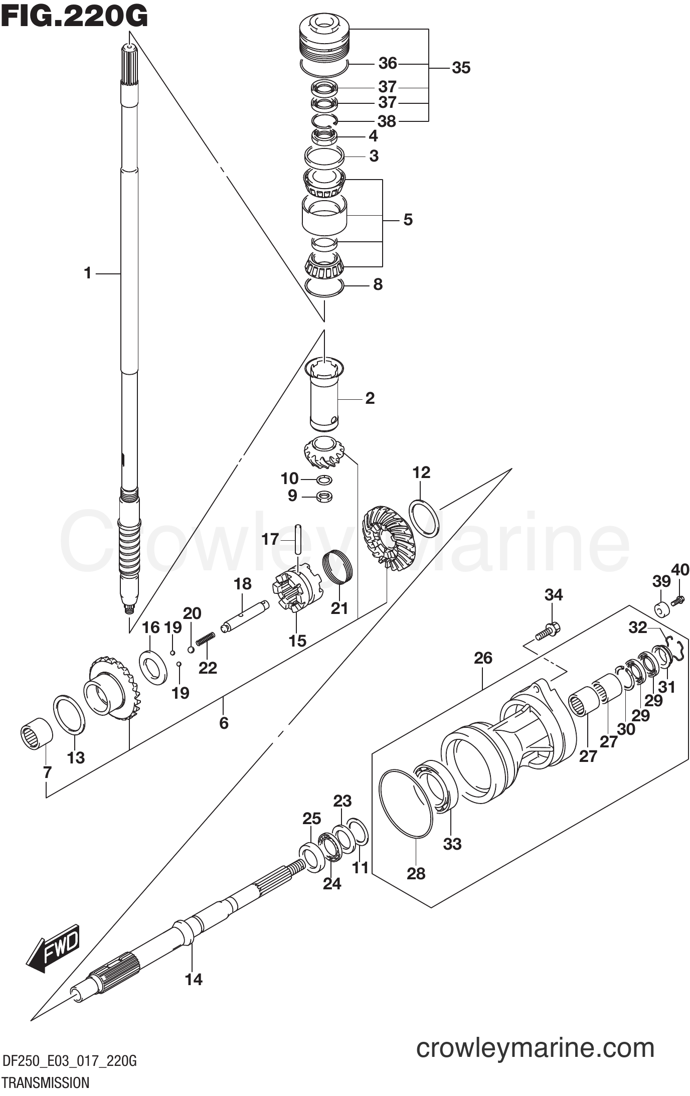 Suzuki Marine DF250ST 710001 - TRANSMISSION (DF250ST E03)