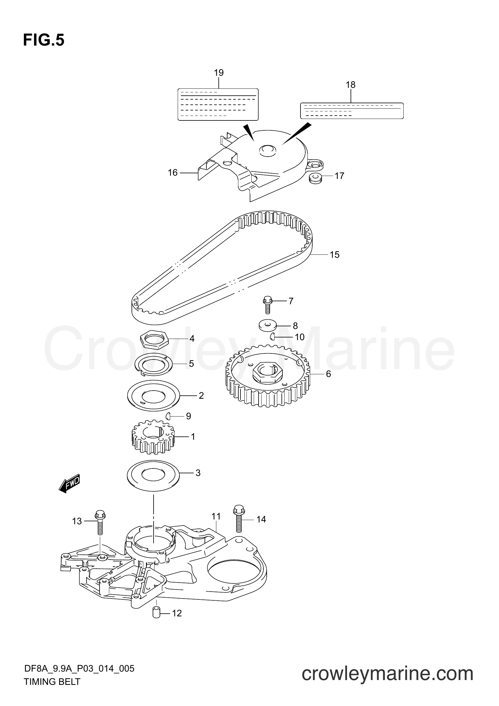 Suzuki Marine DF9.9A 410001~ - TIMING BELT (DF8AR P03)