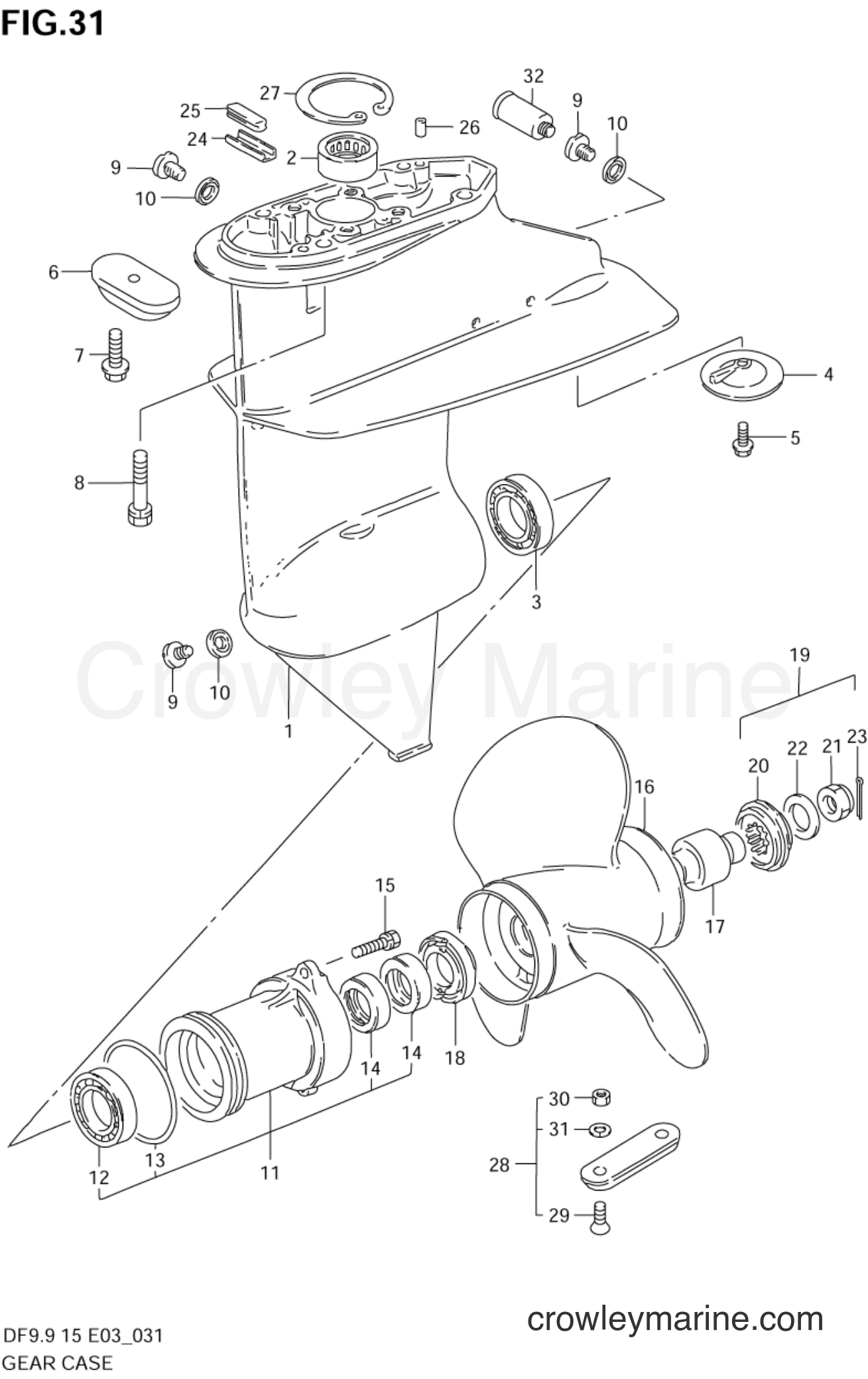 Suzuki Marine DF9.9 - GEAR CASE