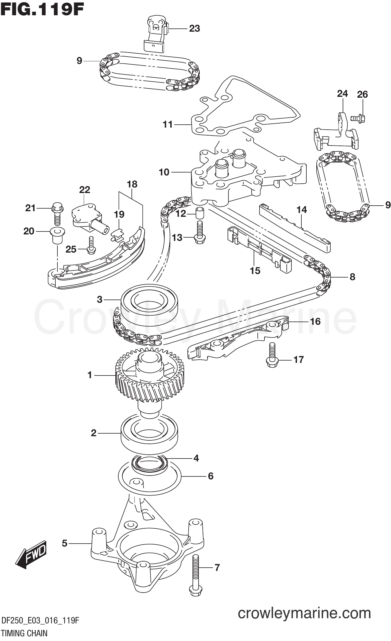 Suzuki Marine DF200Z 610001 - TIMING CHAIN (DF250Z E03)