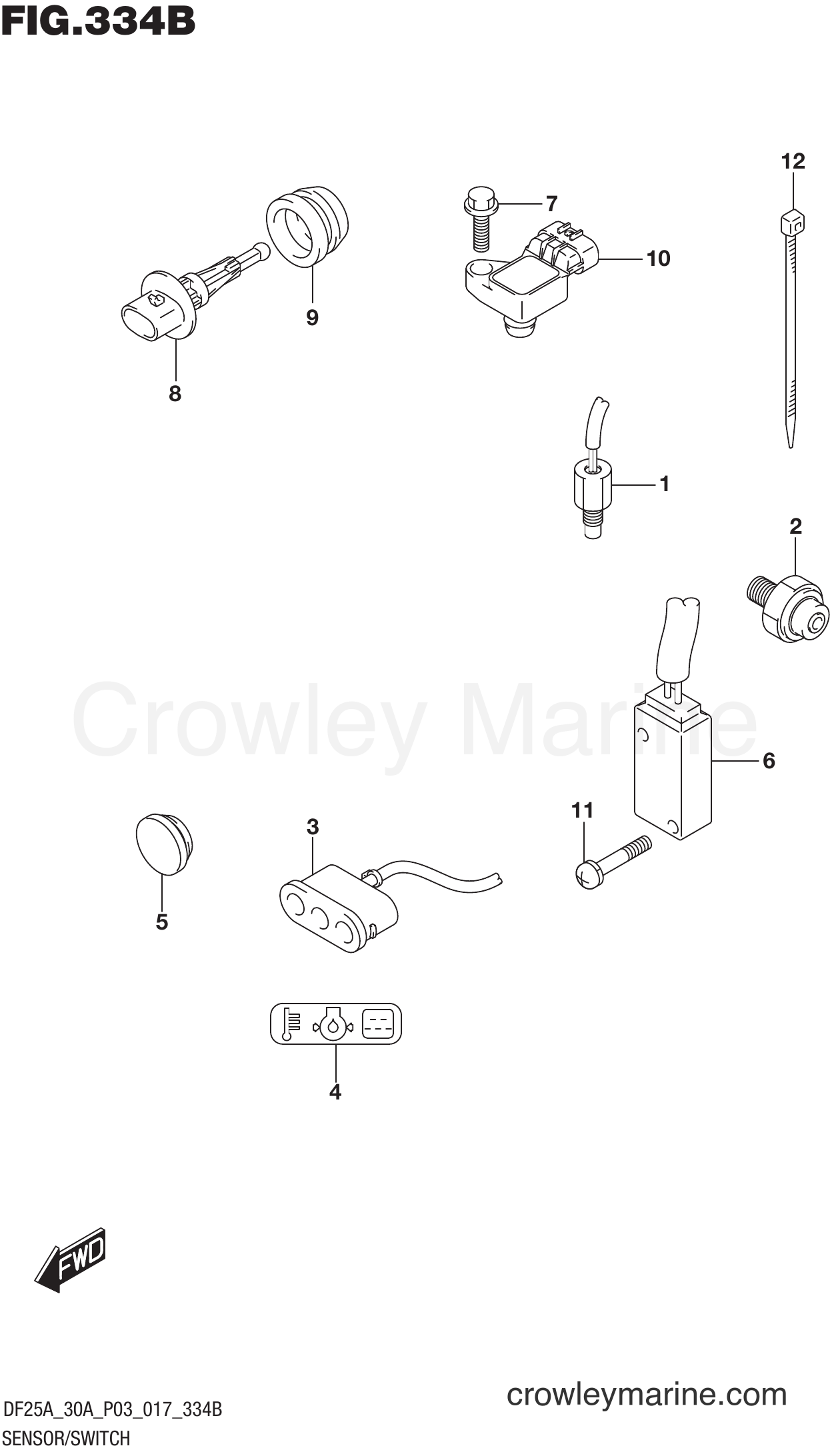 Suzuki Marine DF30A 710001~ - SENSOR/SWITCH (DF25AR P03)