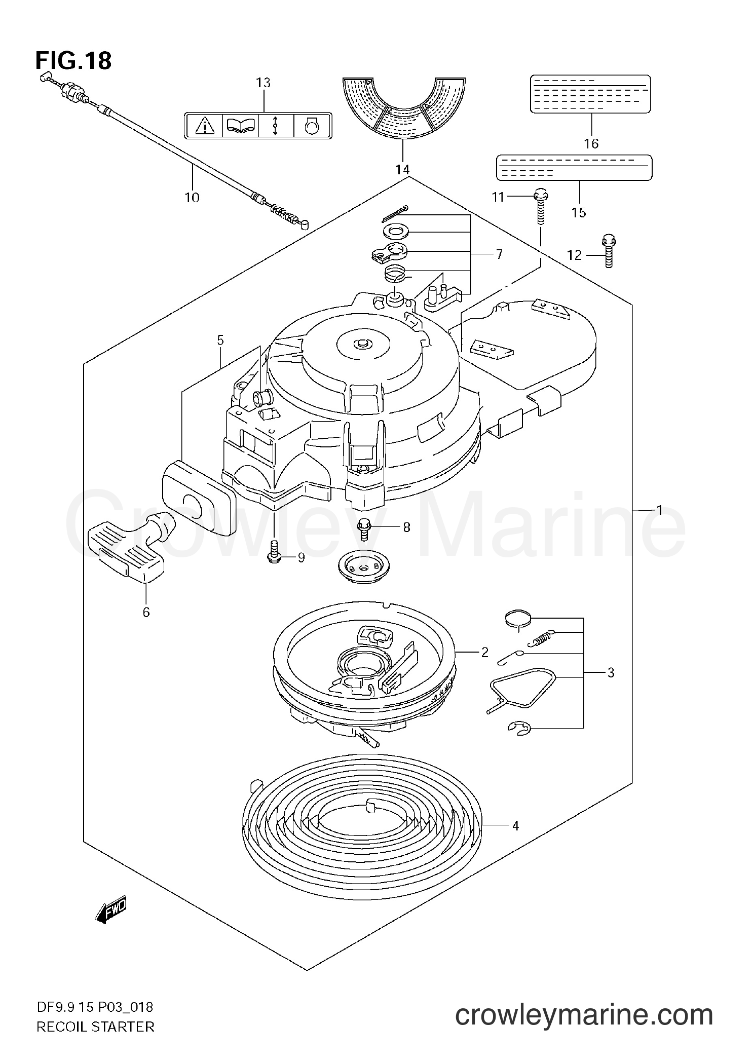 Suzuki Marine DF9.9 - RECOIL STARTER