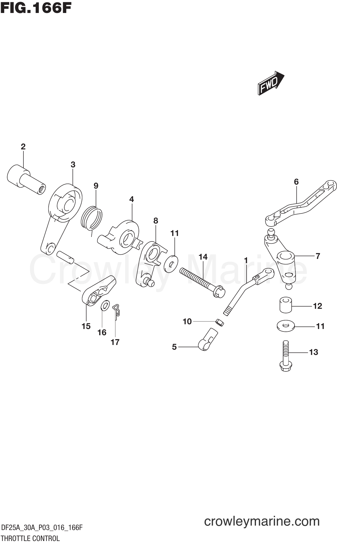 Suzuki Marine DF25A 610001~ - THROTTLE CONTROL (DF30AT P03)
