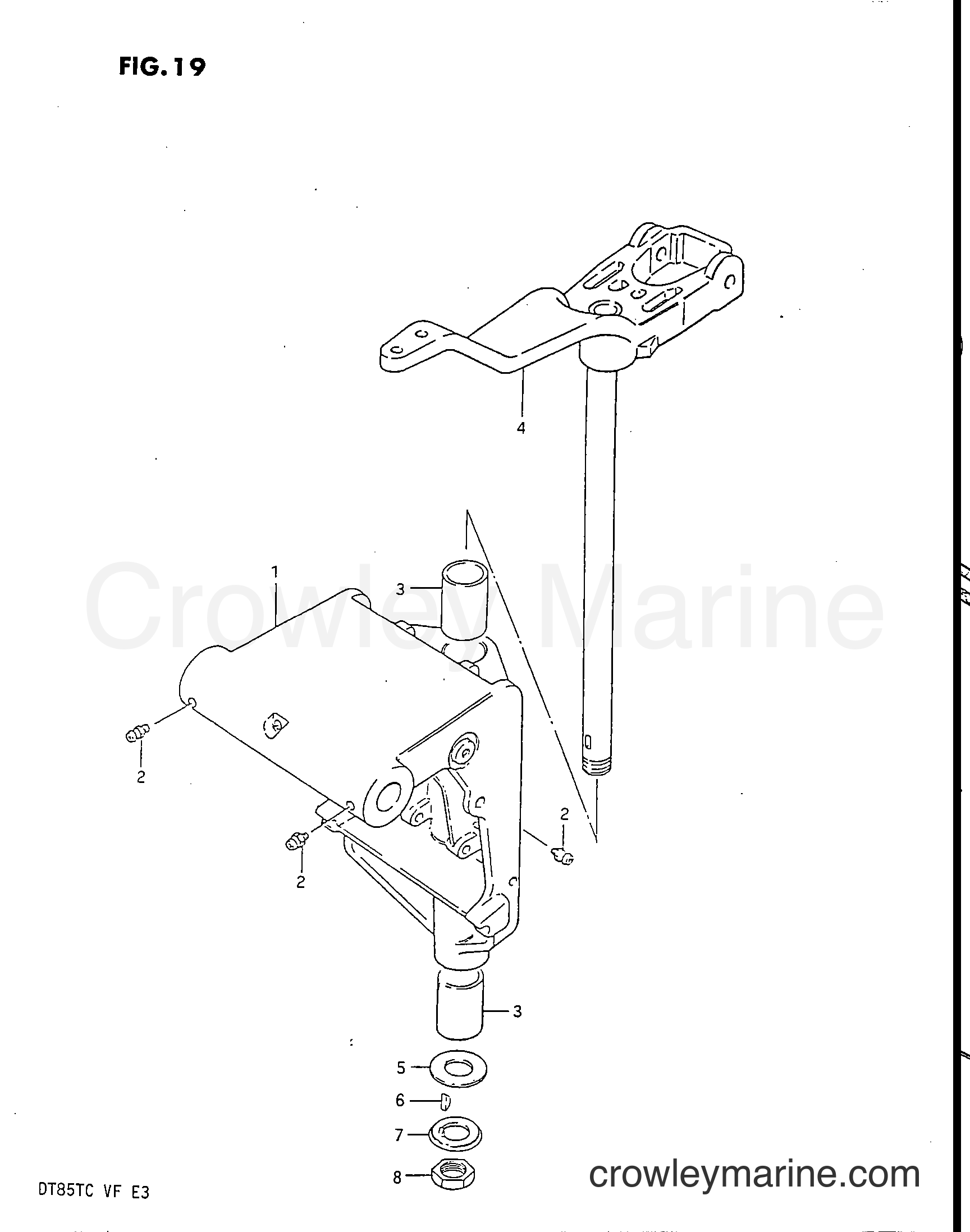 Suzuki Marine DT85 - SWIVEL BRACKET (MODEL QD)