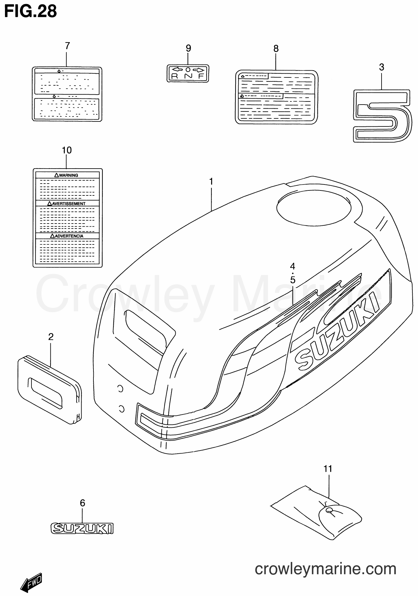 Suzuki Marine DT4 - ENGINE COVER (DT5Y)