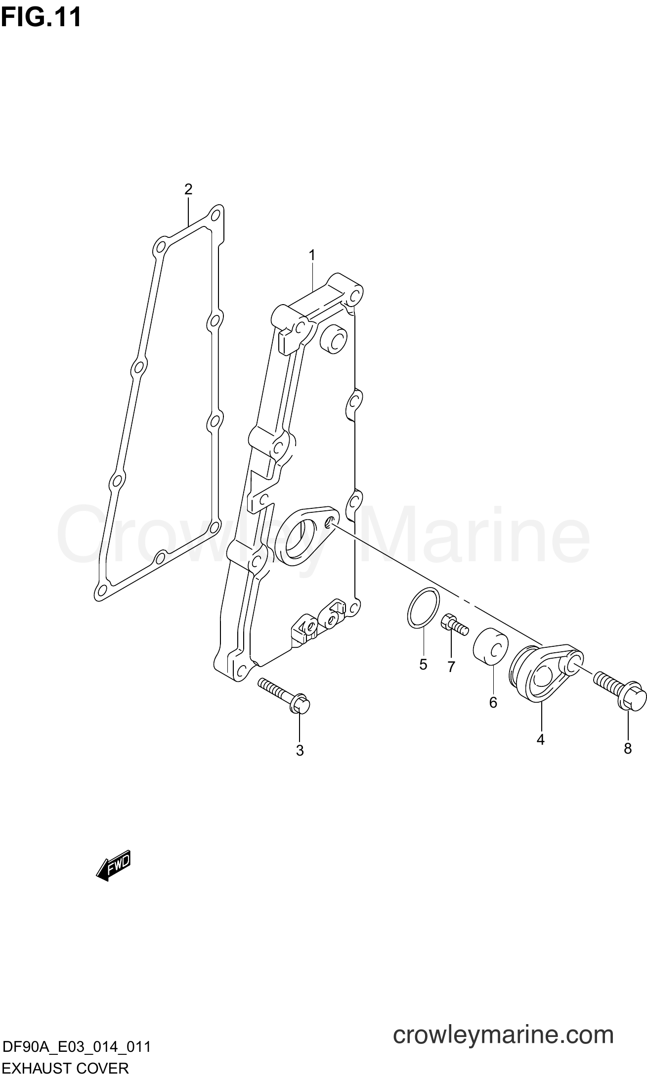 Suzuki Marine DF80A 410001~ - EXHAUST COVER