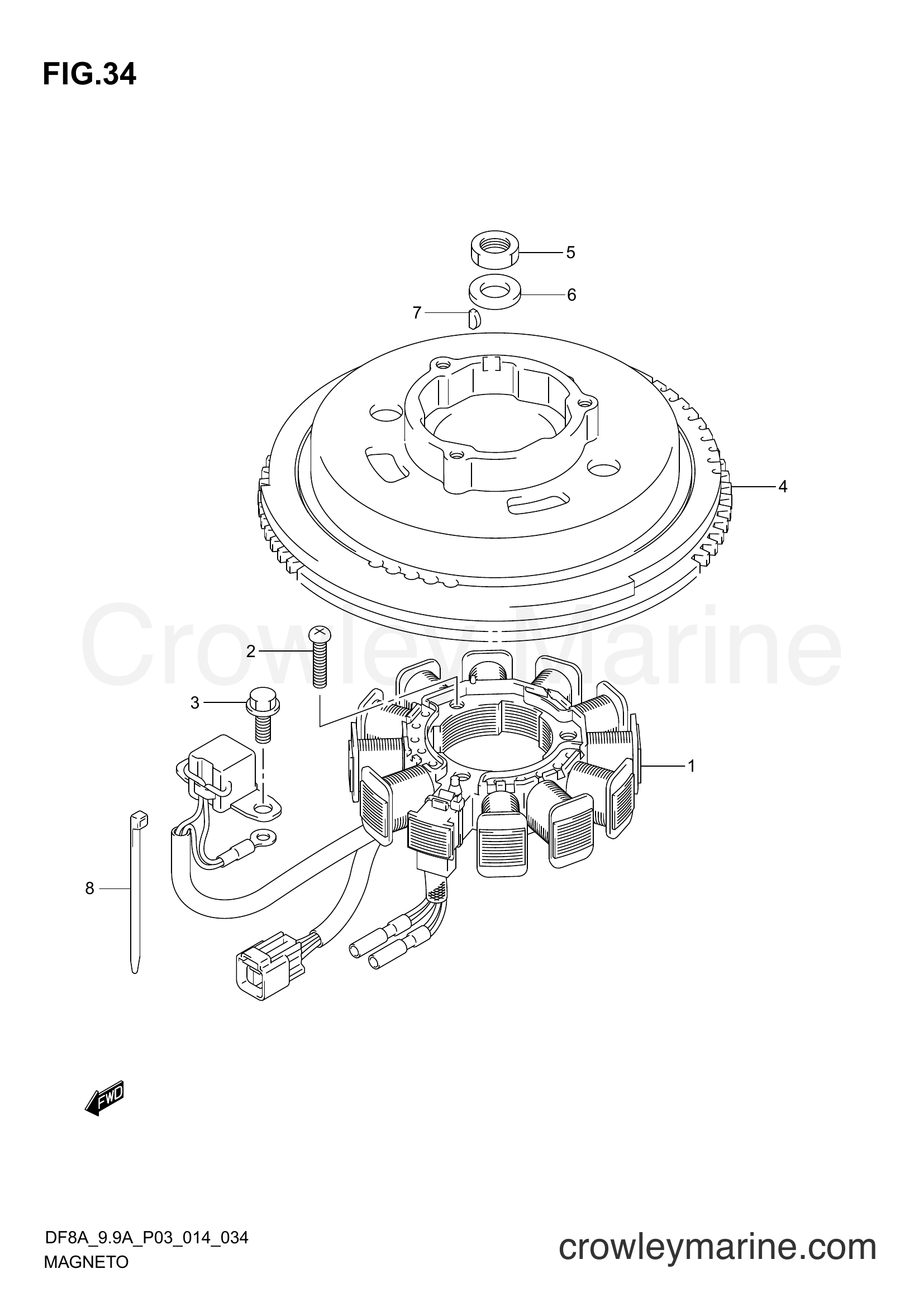 Suzuki Marine DF9.9A 410001~ - MAGNETO (DF8AR P03)