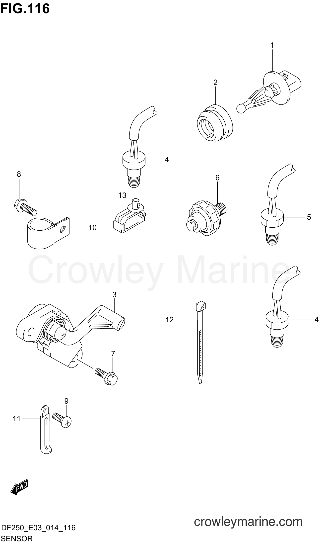 Suzuki Marine DF225 410001~ - SENSOR (DF225T E03)