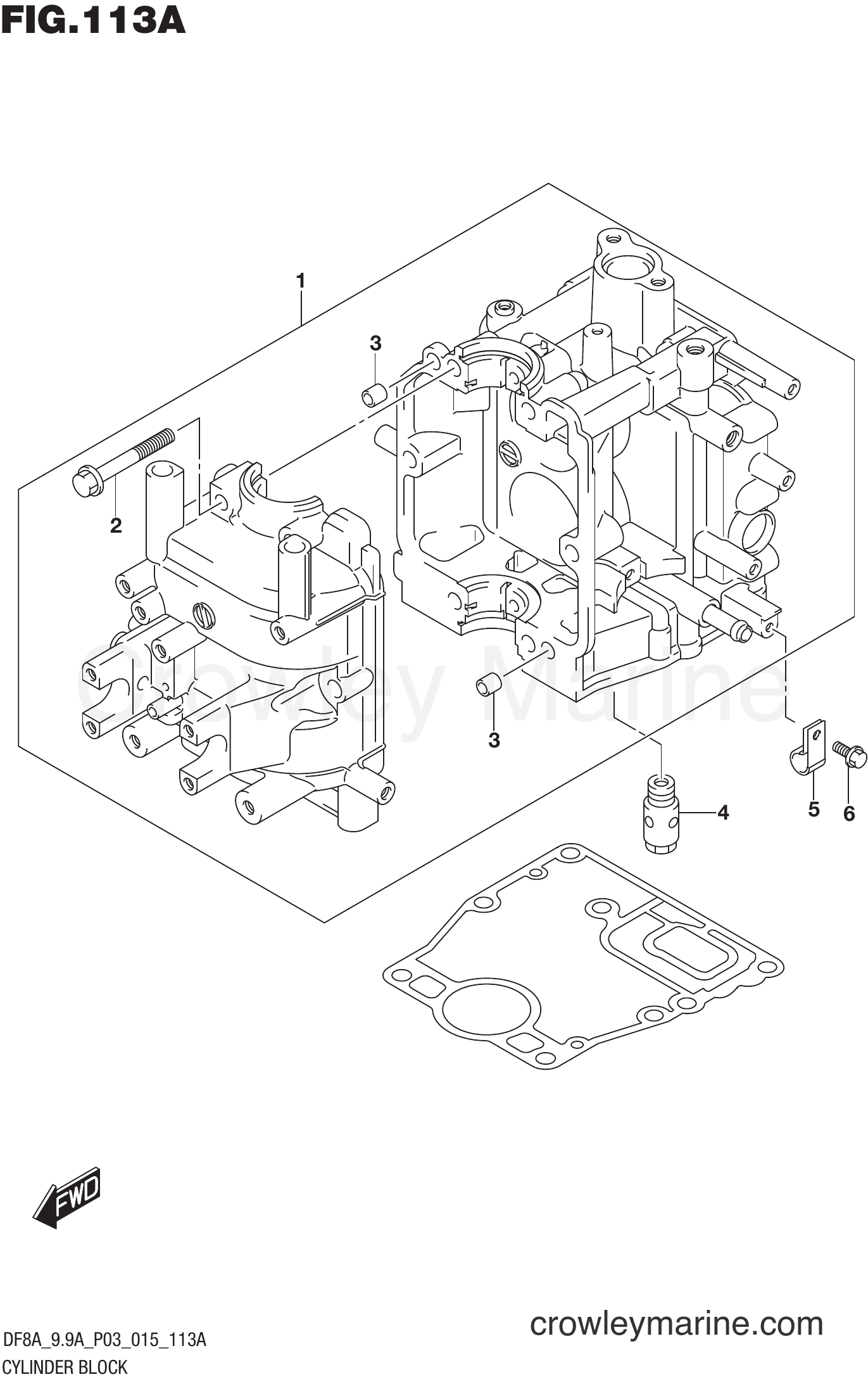 Suzuki Marine DF9.9A 510001~ - CYLINDER BLOCK