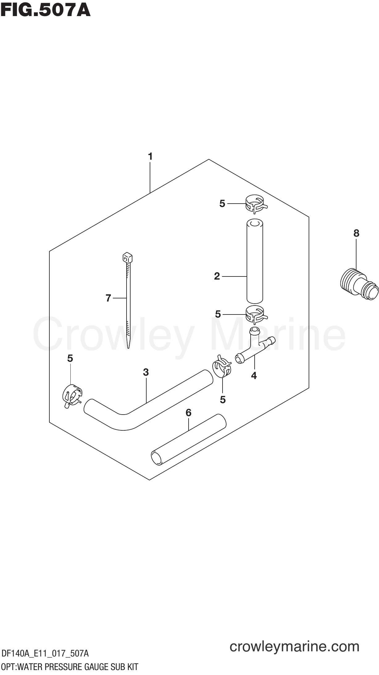 OPTWATER PRESSURE GAUGE SUB KIT Serial Range FourStroke Outboard