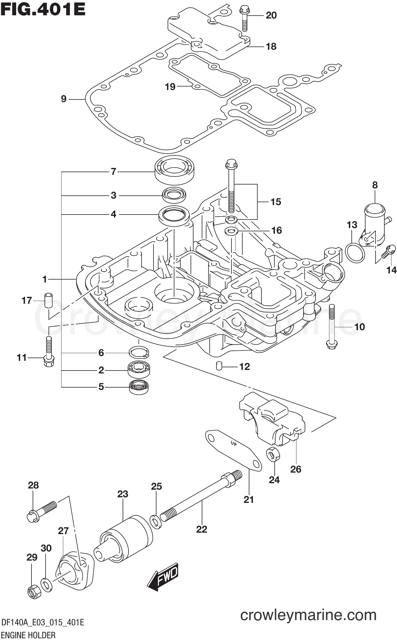 Suzuki Marine DF140AT 510001~ - ENGINE HOLDER (DF140AZ E03)