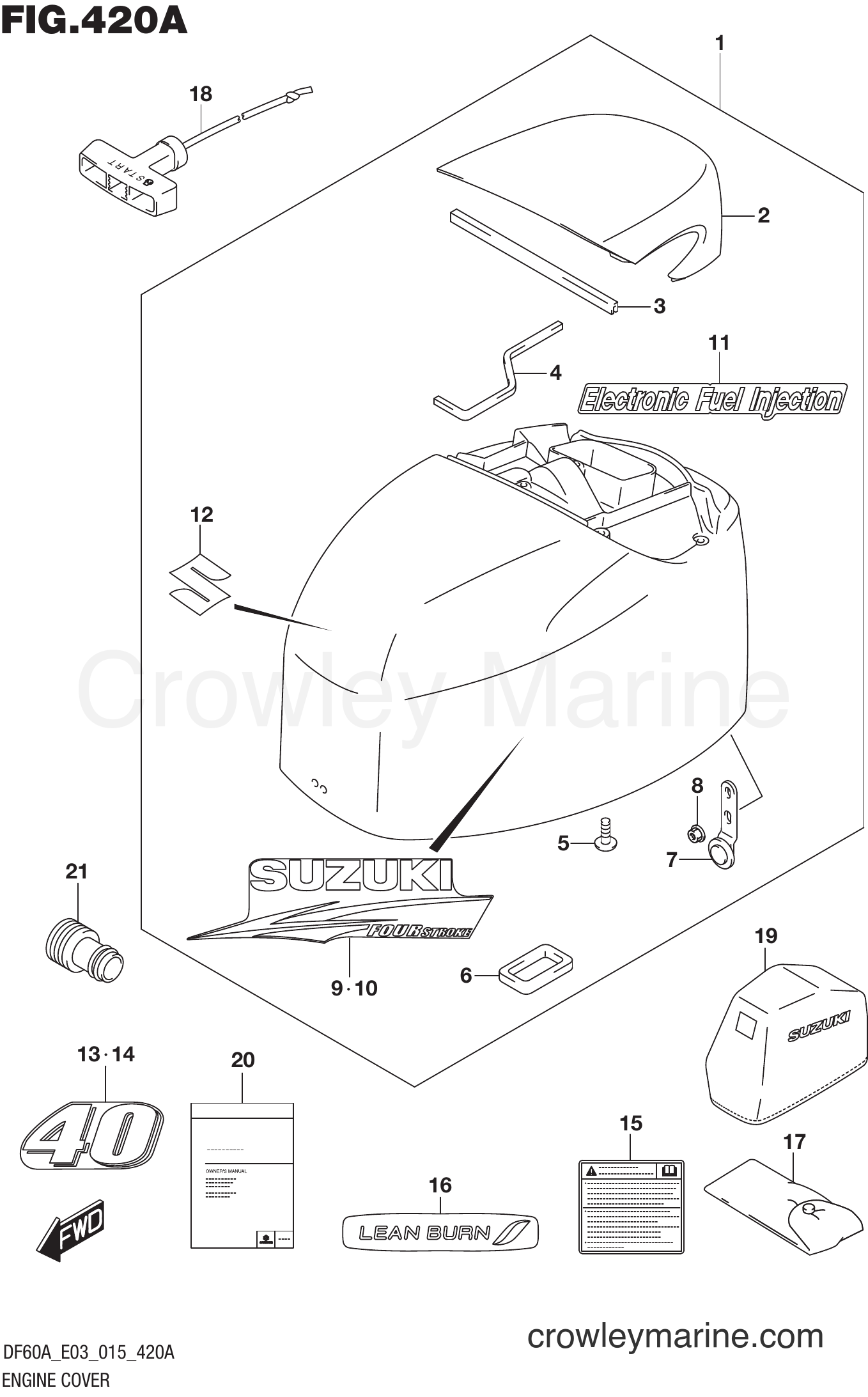 Suzuki Marine DF60AVT 510001~ - ENGINE COVER (DF40A E03)
