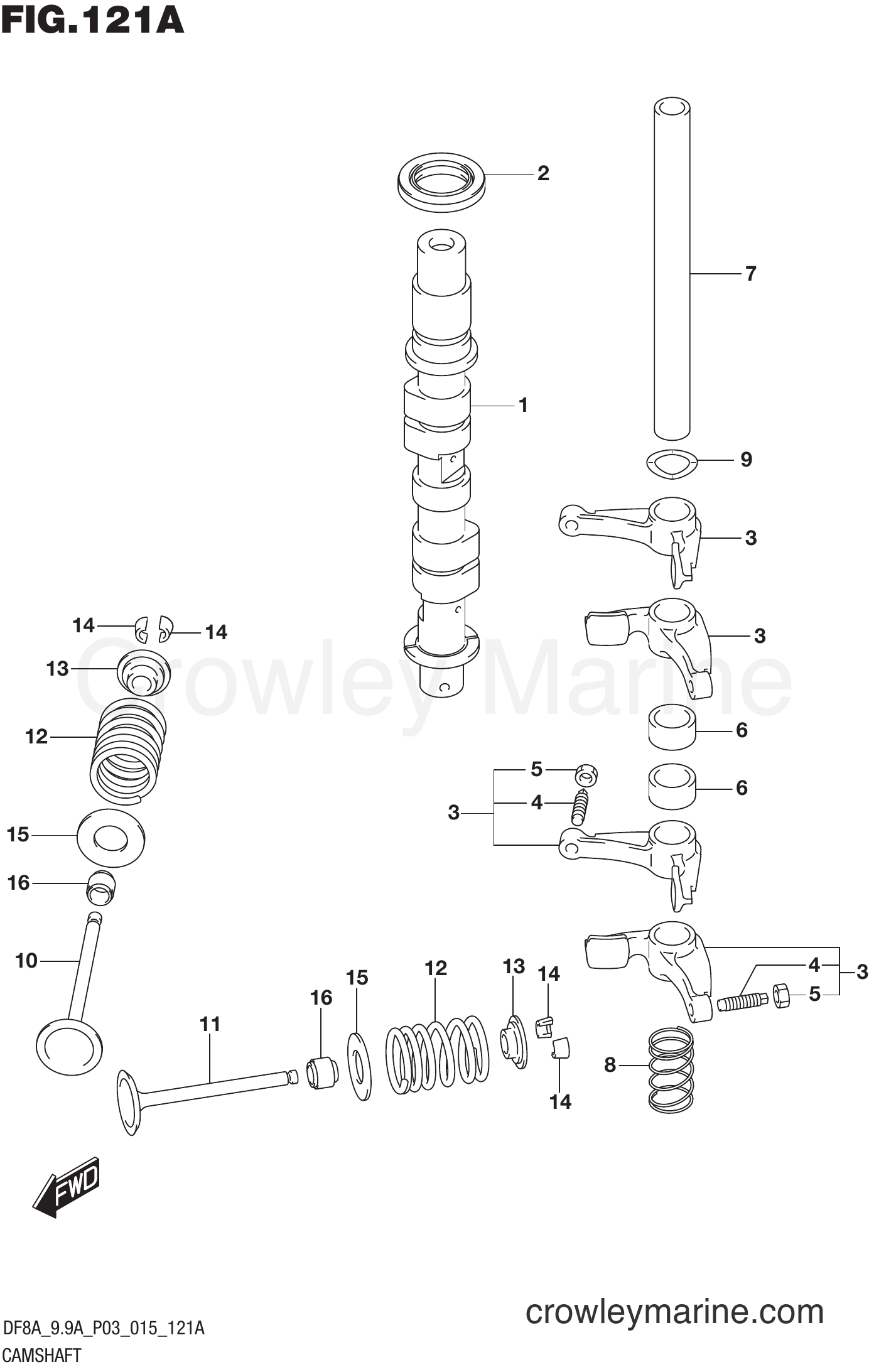 Suzuki Marine DF8A 510001~ - CAMSHAFT (DF8A P03)