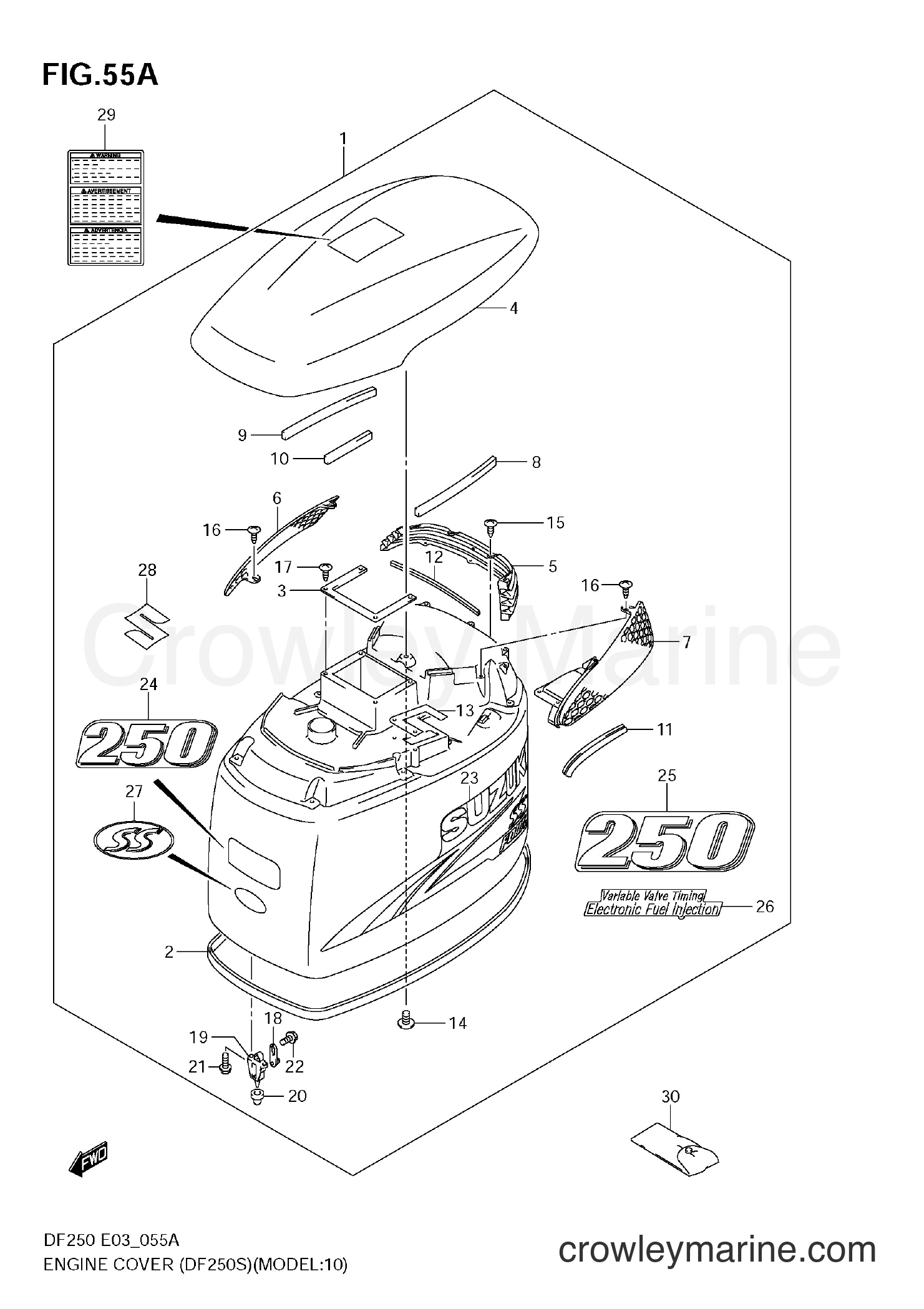 Suzuki Marine DF250Z - ENGINE COVER (DF250S)(MODEL:10~)
