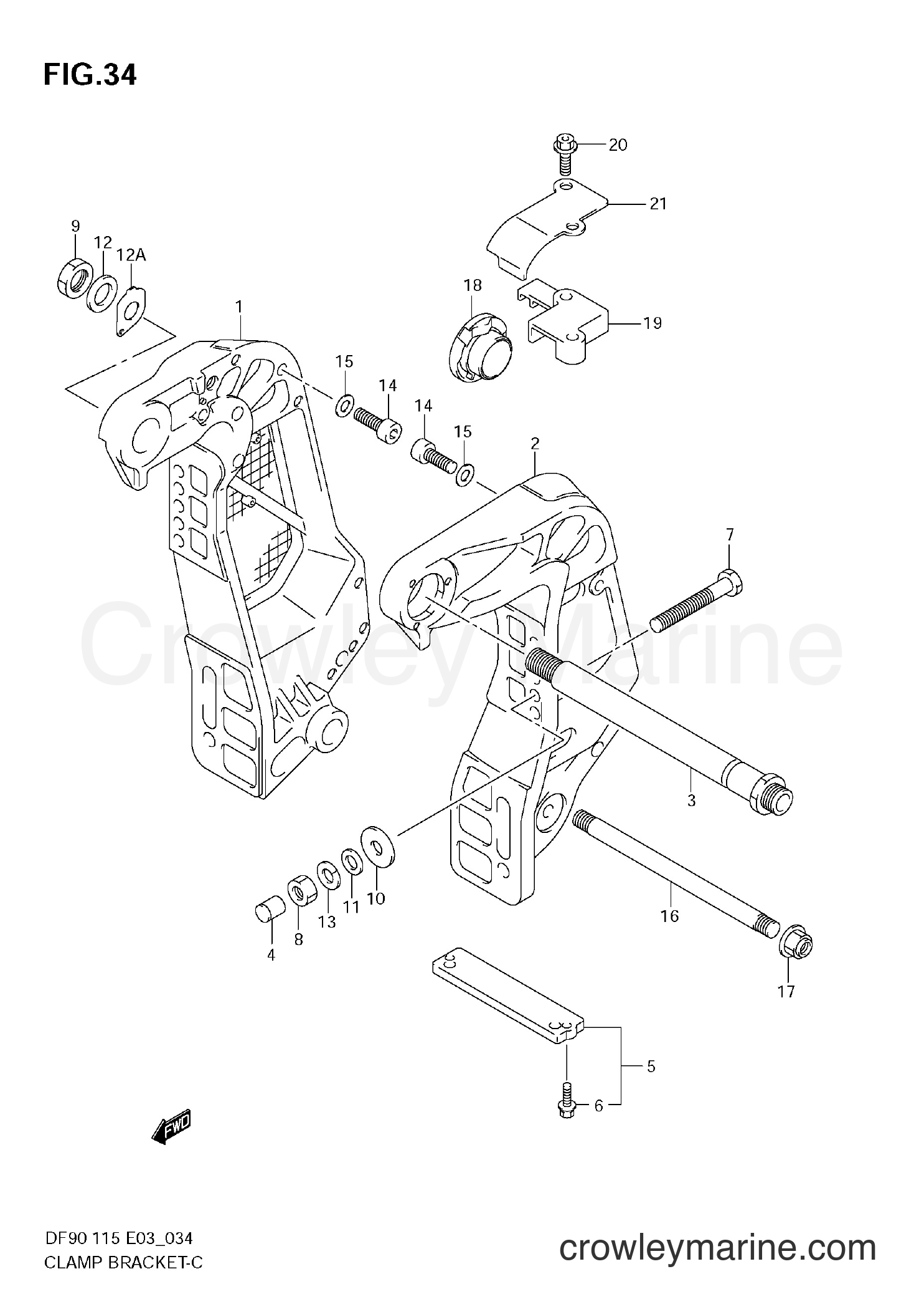 Suzuki Marine DF100 - CLAMP BRACKET