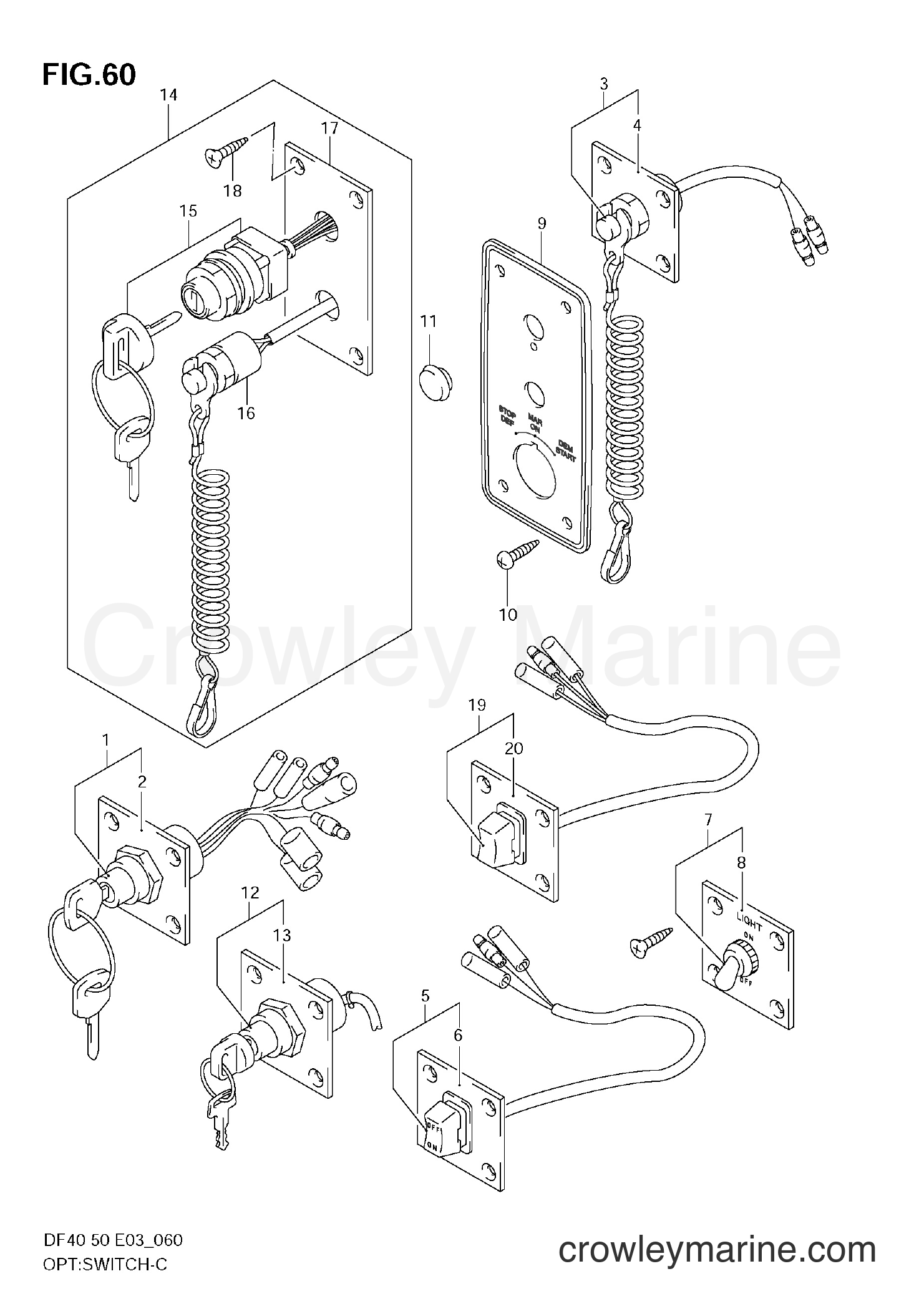 Suzuki Marine DF40 - OPT:SWITCH (MODEL:99~04)