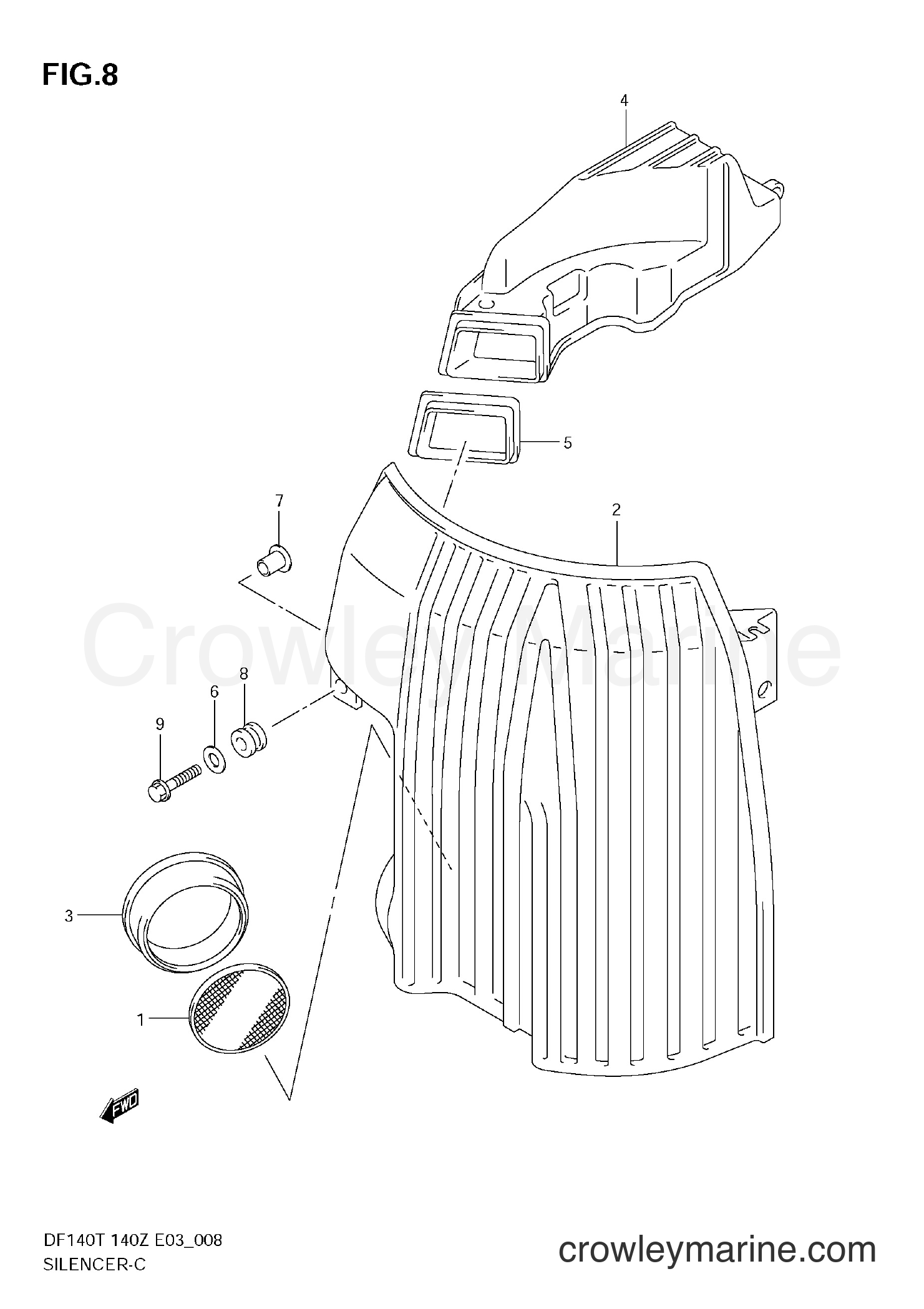 Suzuki Marine DF140T - SILENCER