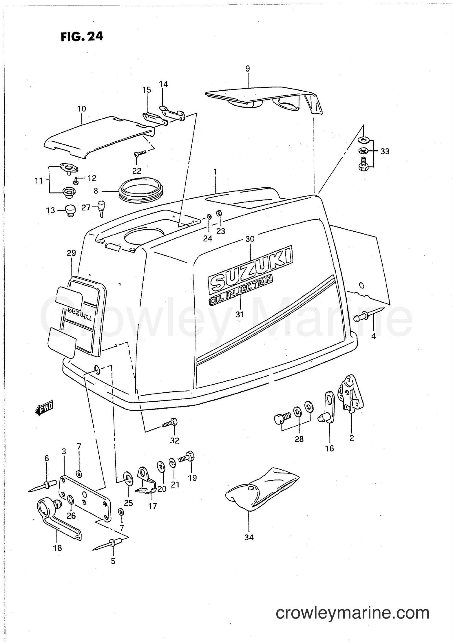 Suzuki Marine PU85 - ENGINE COVER