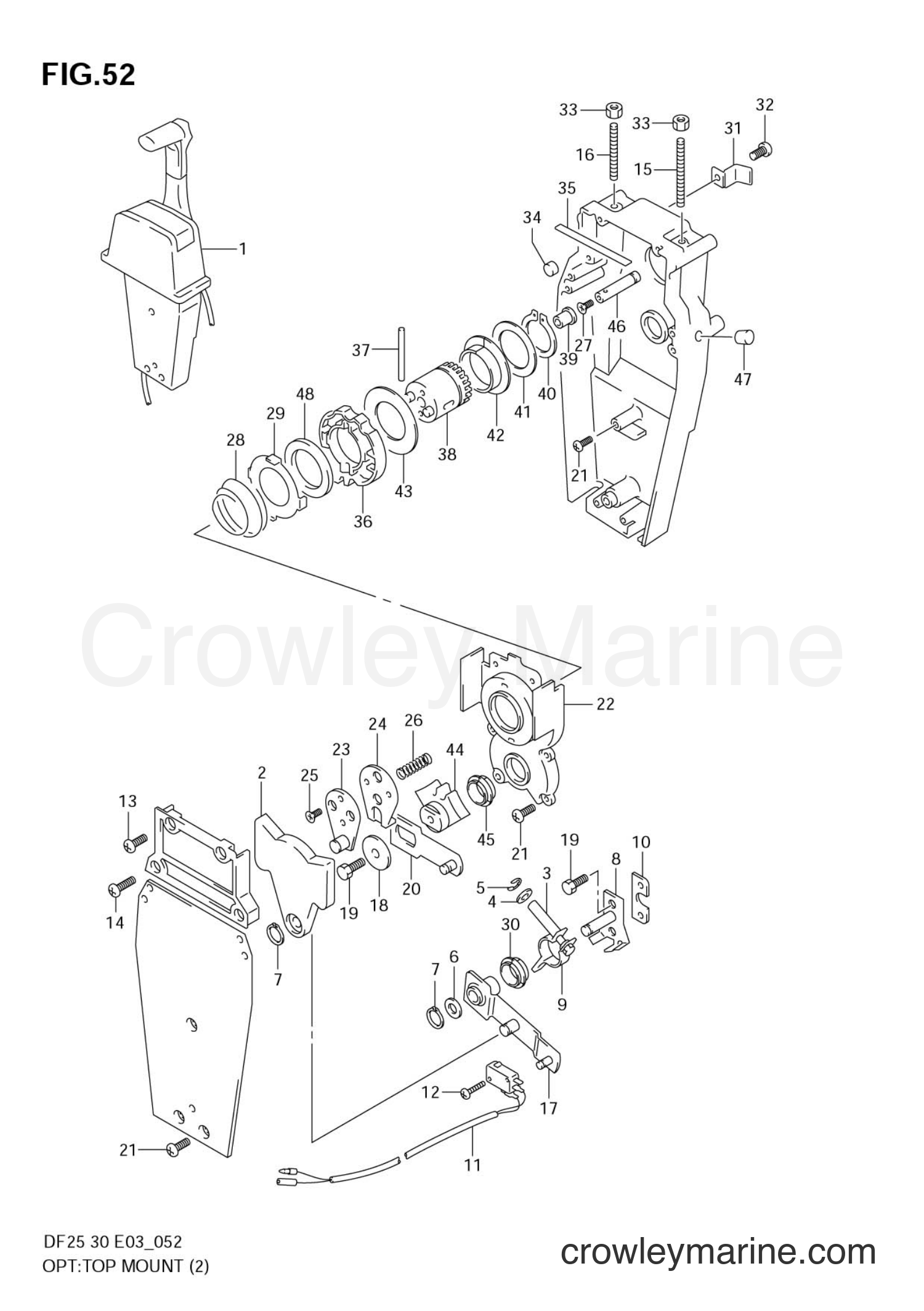 Suzuki Marine DF25 - OPT:TOP MOUNT SINGLE (2)