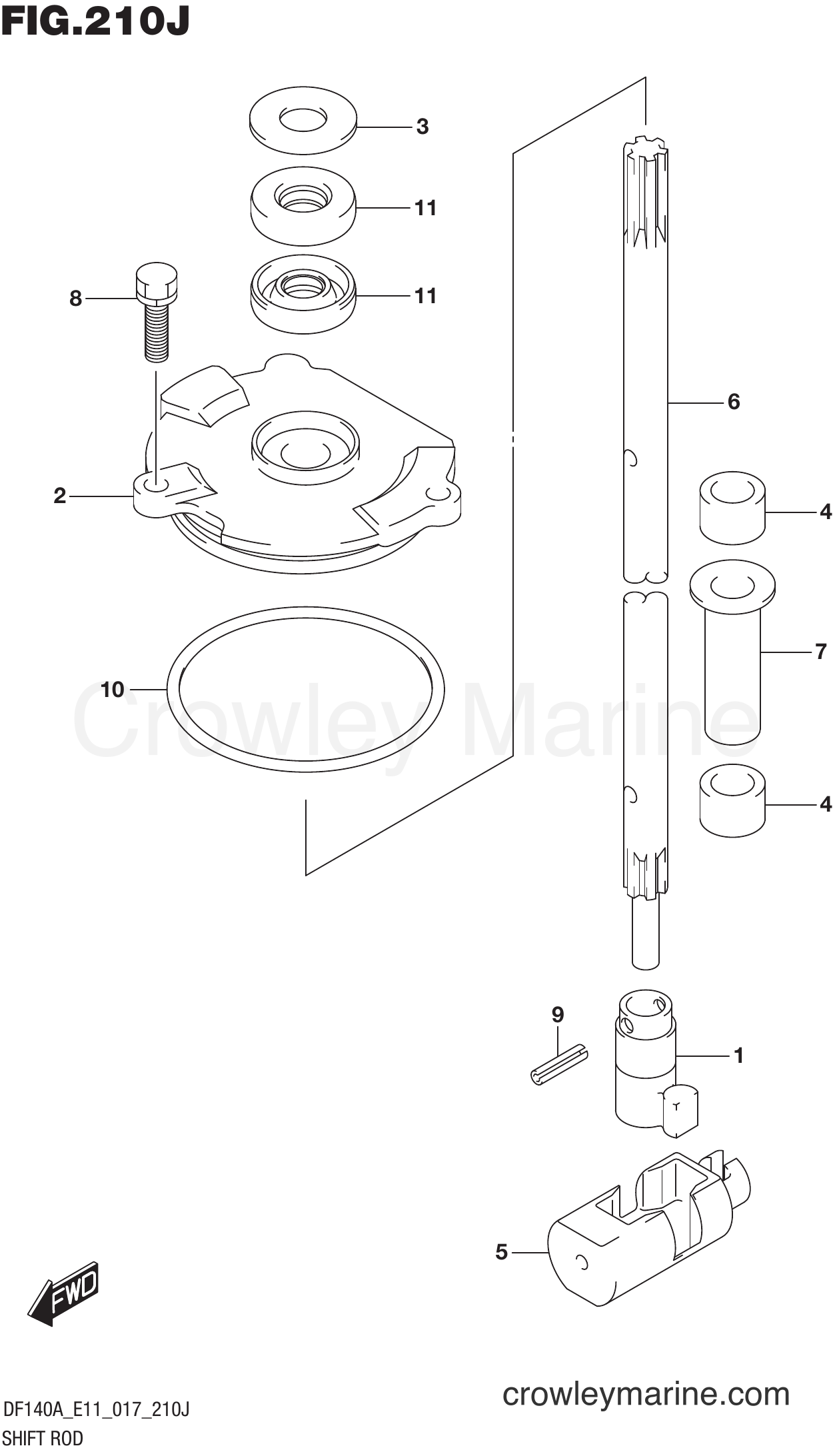 Suzuki Marine DF140AZ 710001~ - SHIFT ROD (DF140AZ E40)