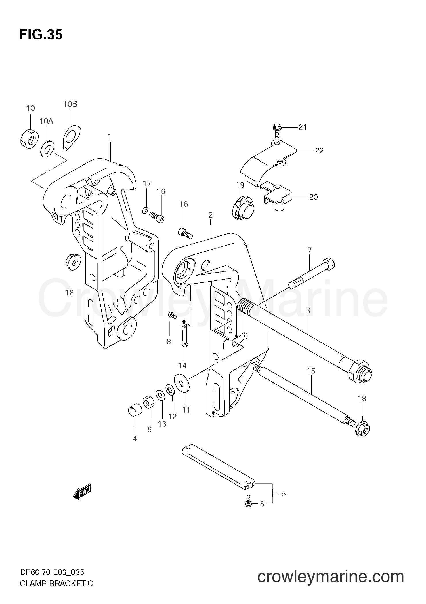 Suzuki Marine DF70 - CLAMP BRACKET