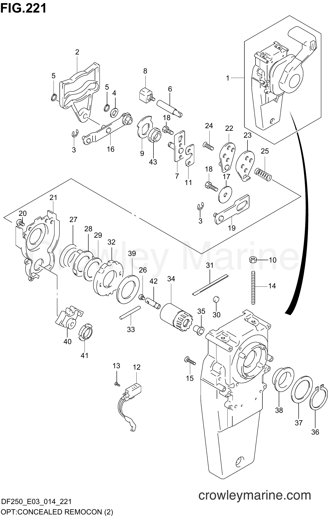 Suzuki Marine DF200 410001~ - OPT:CONCEALED REMOCON (2)