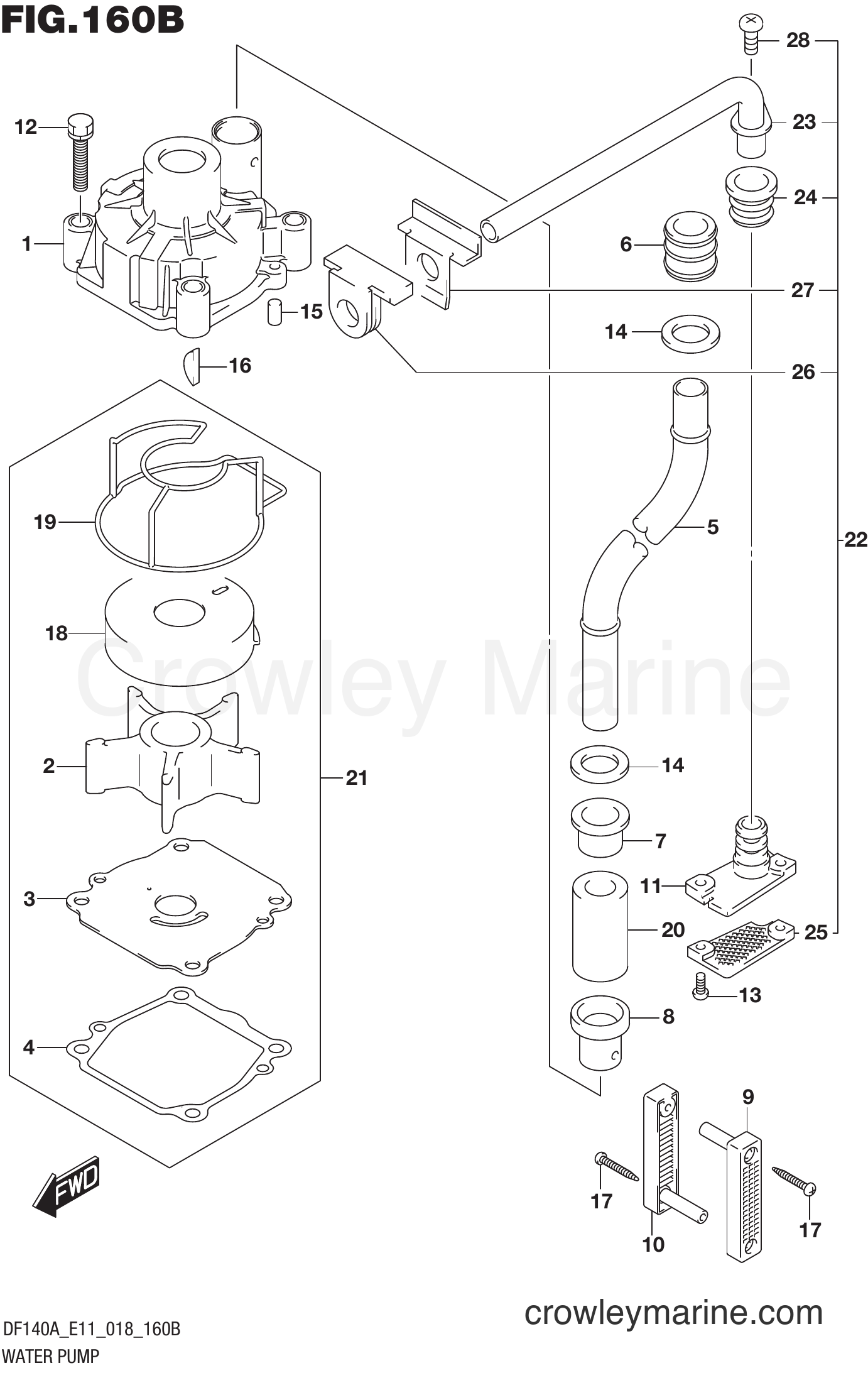 Suzuki Marine DF100AT 810001~ - WATER PUMP (E40)