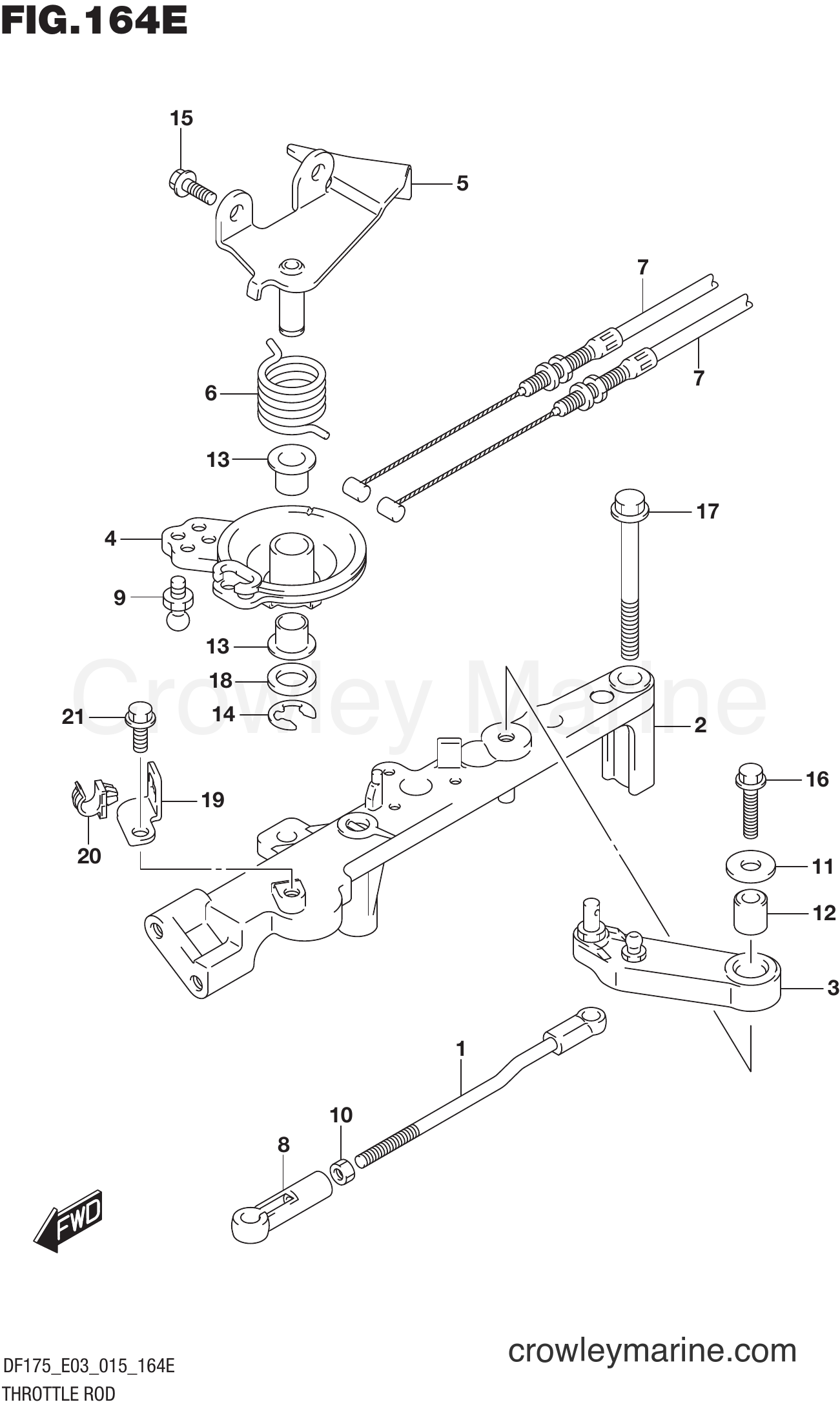 Suzuki Marine DF175Z 51001~ - THROTTLE ROD (DF150ST E03)