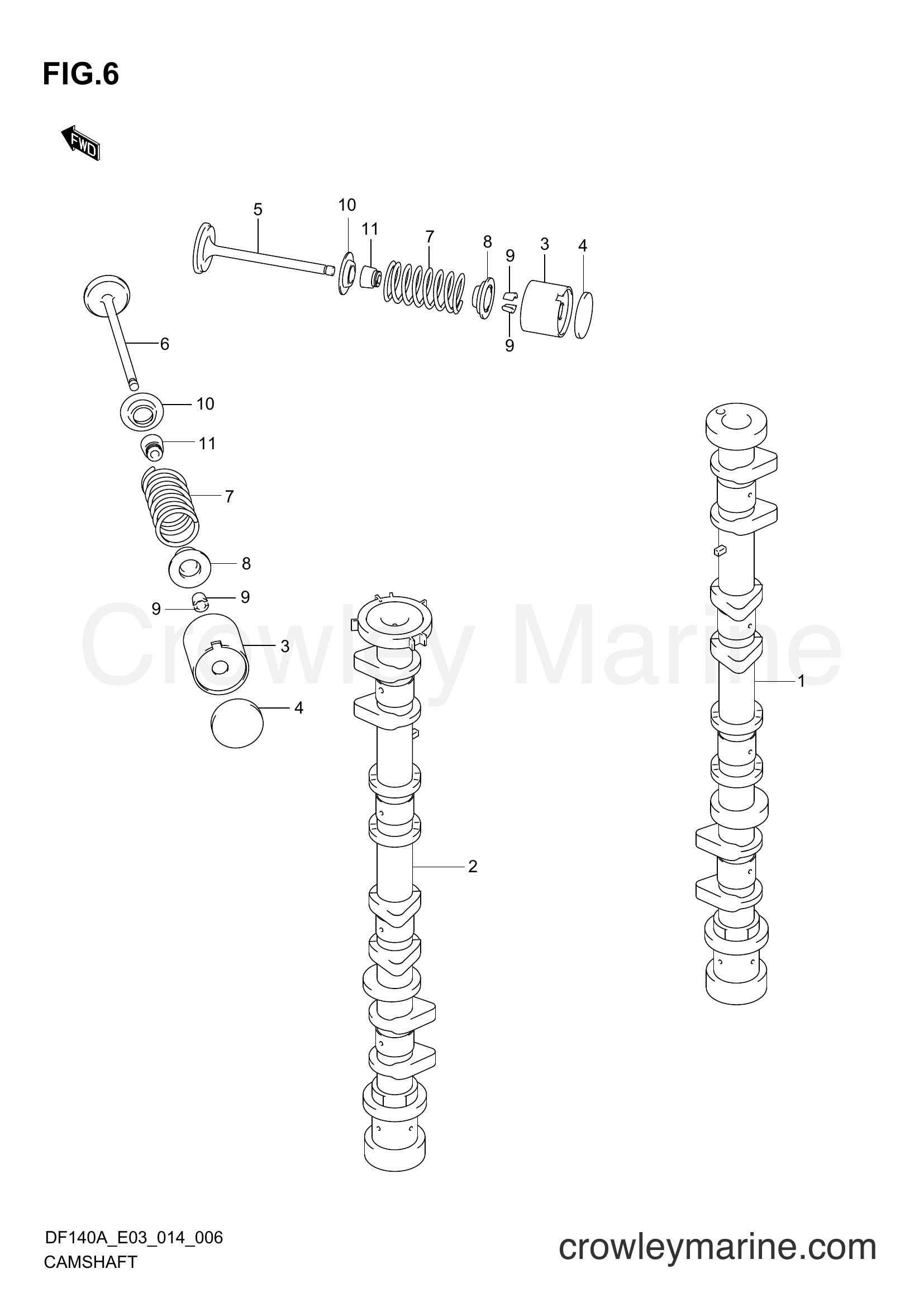 Suzuki Marine DF140AT 410001~ - CAMSHAFT