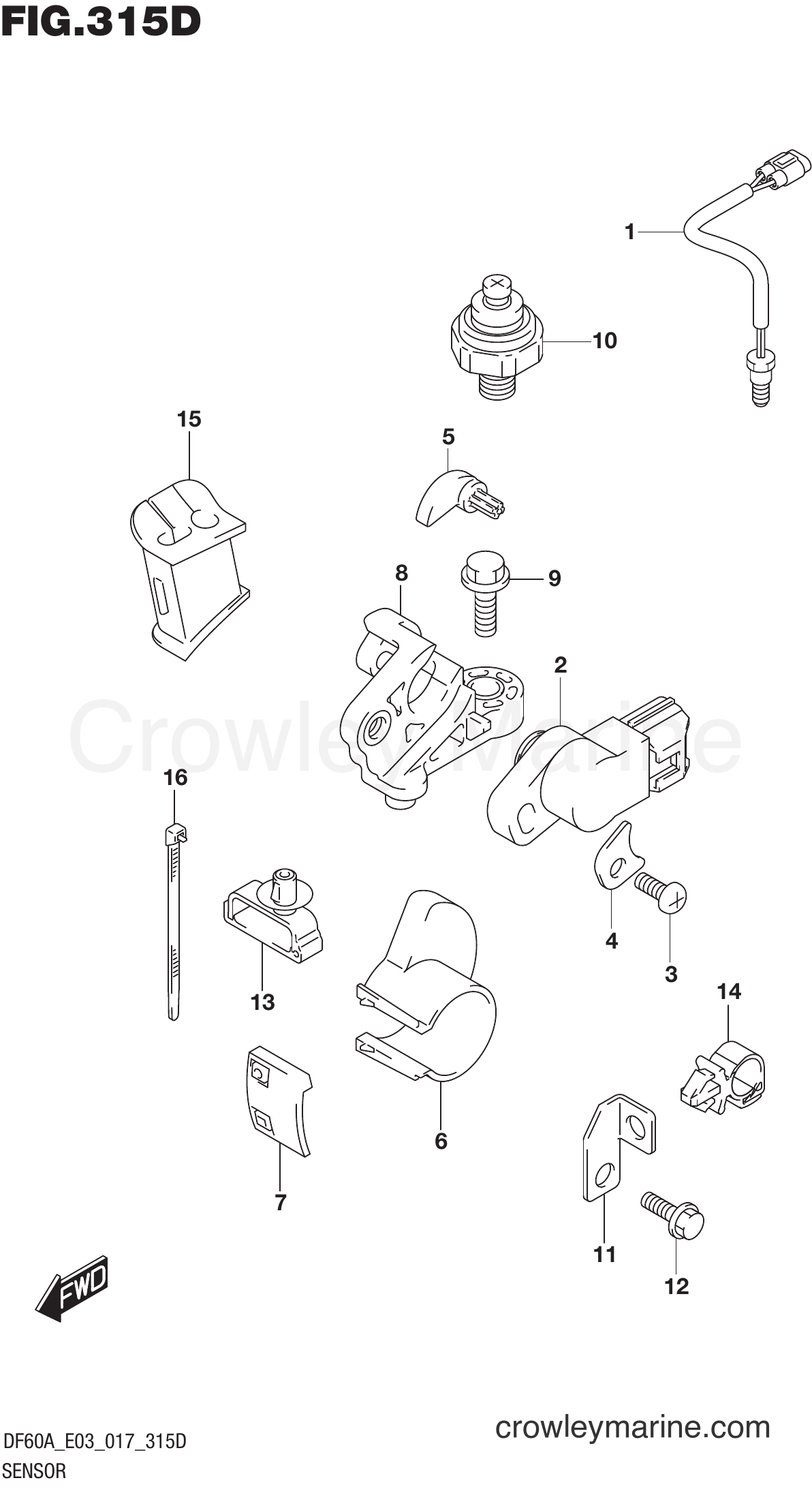 Suzuki Marine DF60AT 710001~ - SENSOR (DF50AVT E03)