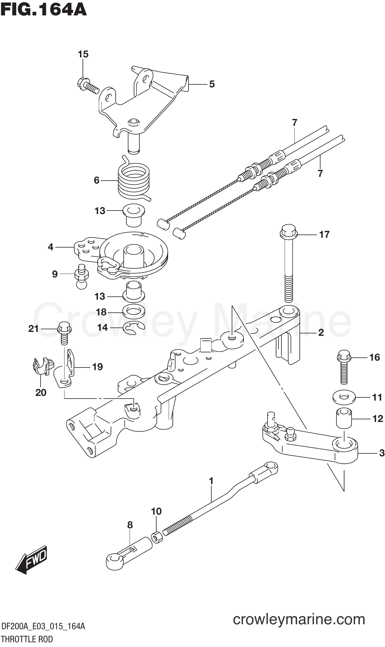 Suzuki Marine DF200AT 510001~ - THROTTLE ROD