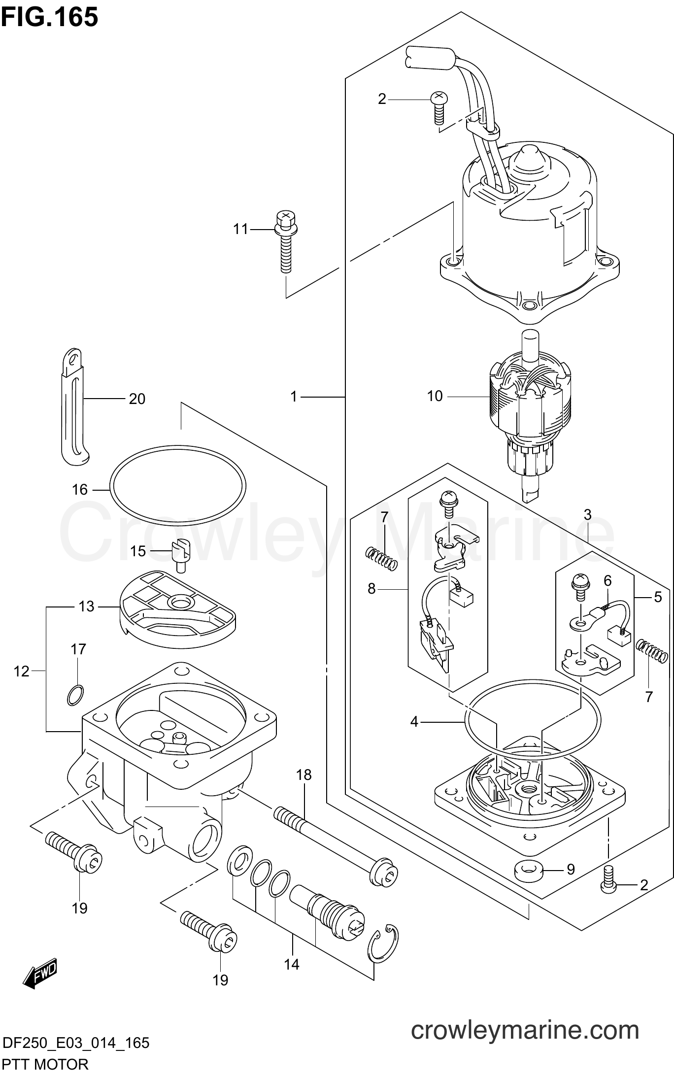 Suzuki Marine DF250 410001~ - PTT MOTOR TRANSOM(L) (DF200T E03)