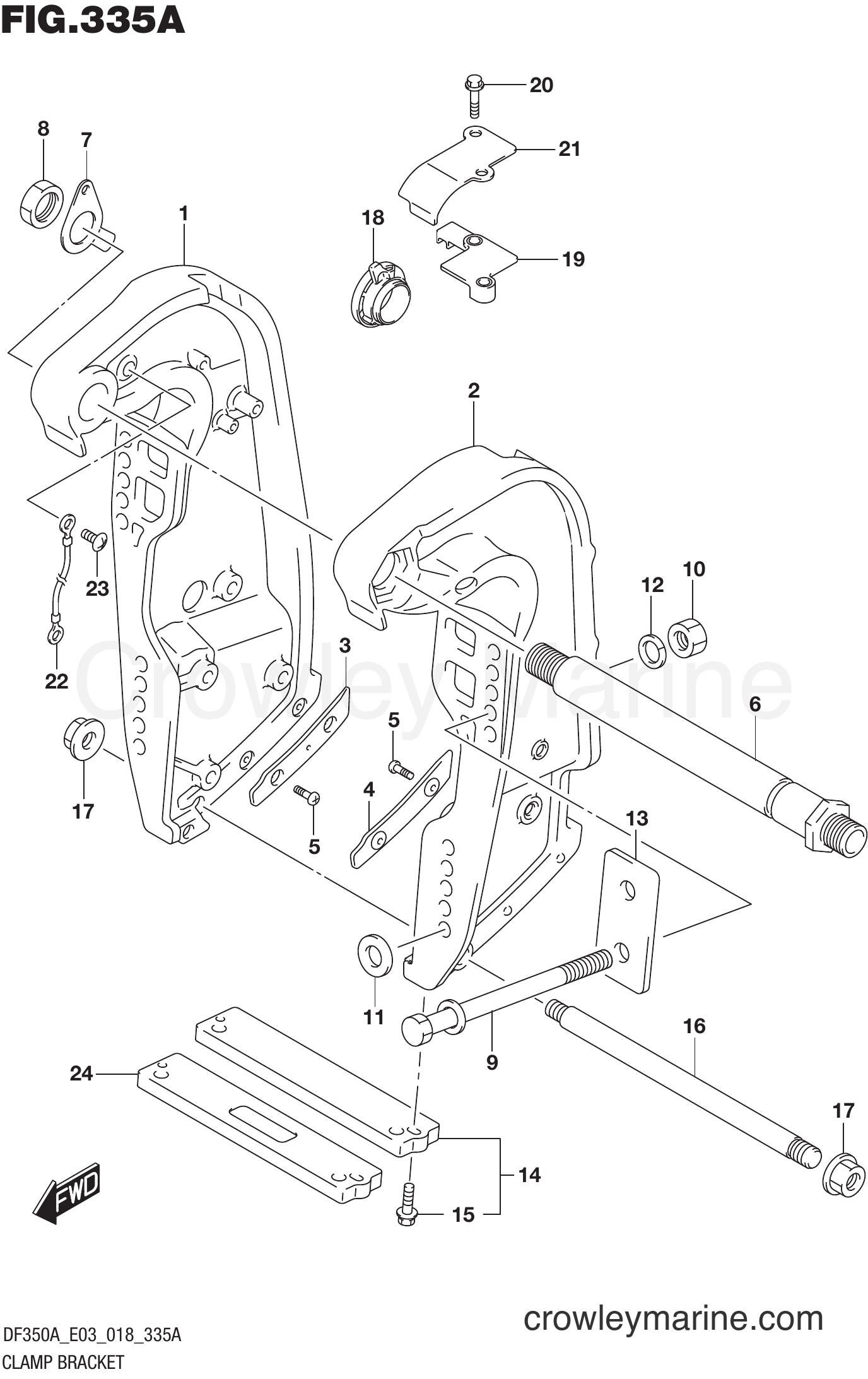 Suzuki Marine DF350A 810001~ - CLAMP BRACKET