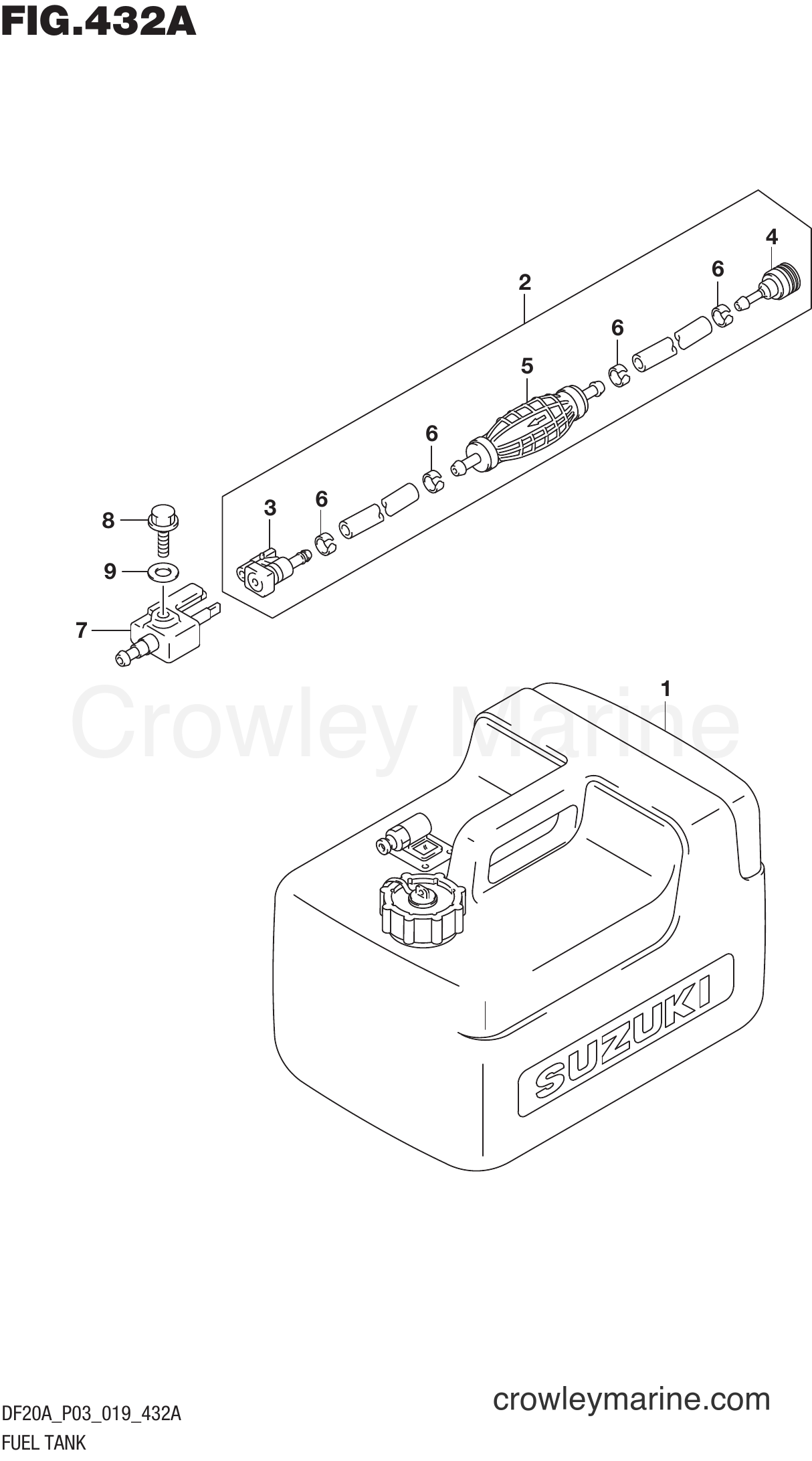 Suzuki Marine DF15ATH 910001~ - FUEL TANK